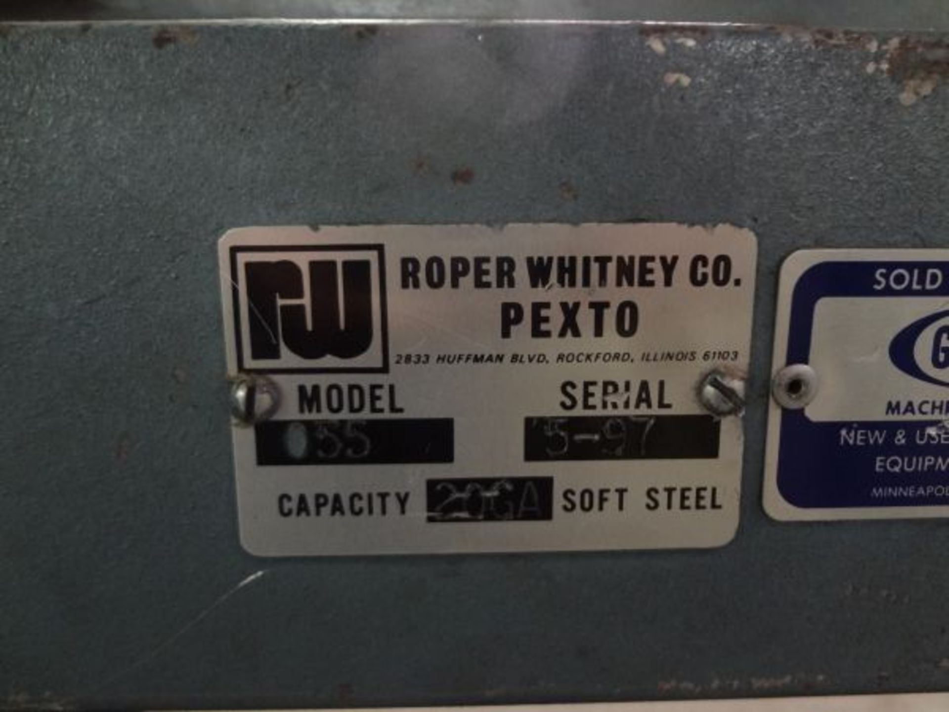 36" X 20 GAUGE ROPER WHITNEY MODEL 55 BAR FOLDER; S/N 5-97 - Image 2 of 3