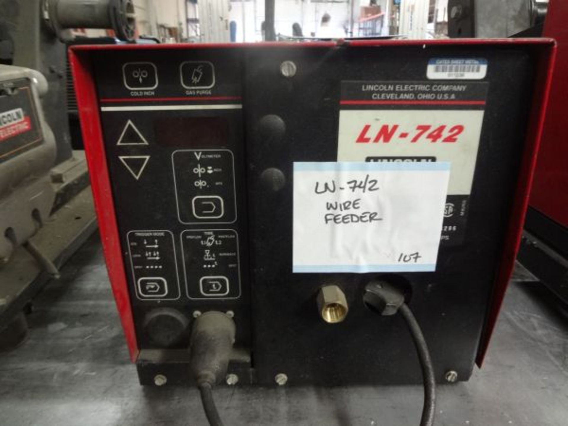 LINCOLN MODEL LN-742 WIRE FEEDER - Image 2 of 2