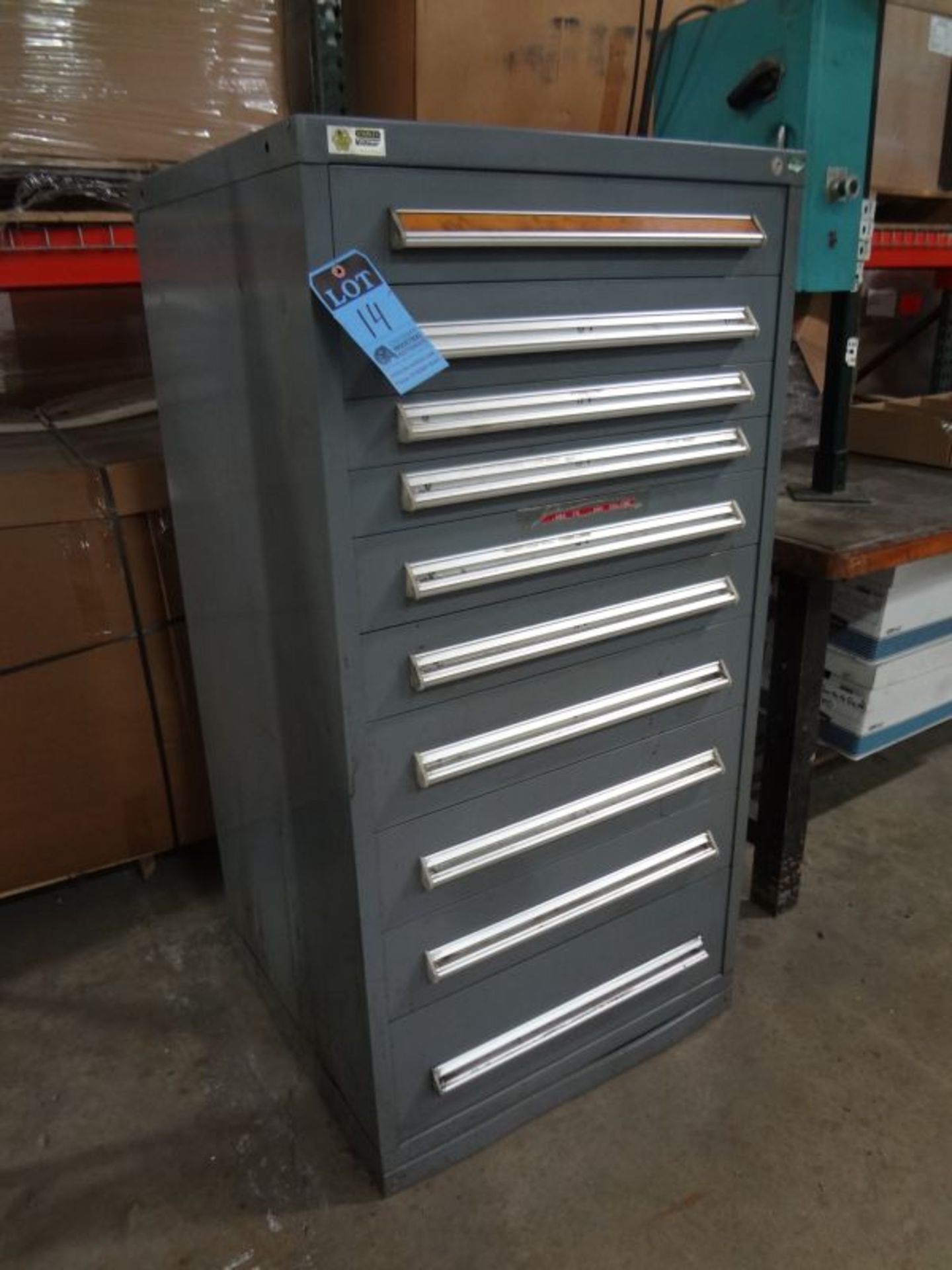 STANLEY VIDMAR 10-DRAWER TOOLING CABINET, 28" X 30" WIDE X 59" HIGH