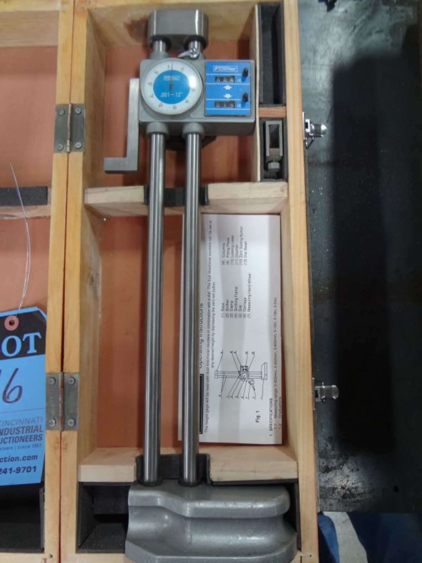 12" FOWLER DIAL TYPE HEIGHT GAGE - Image 3 of 3