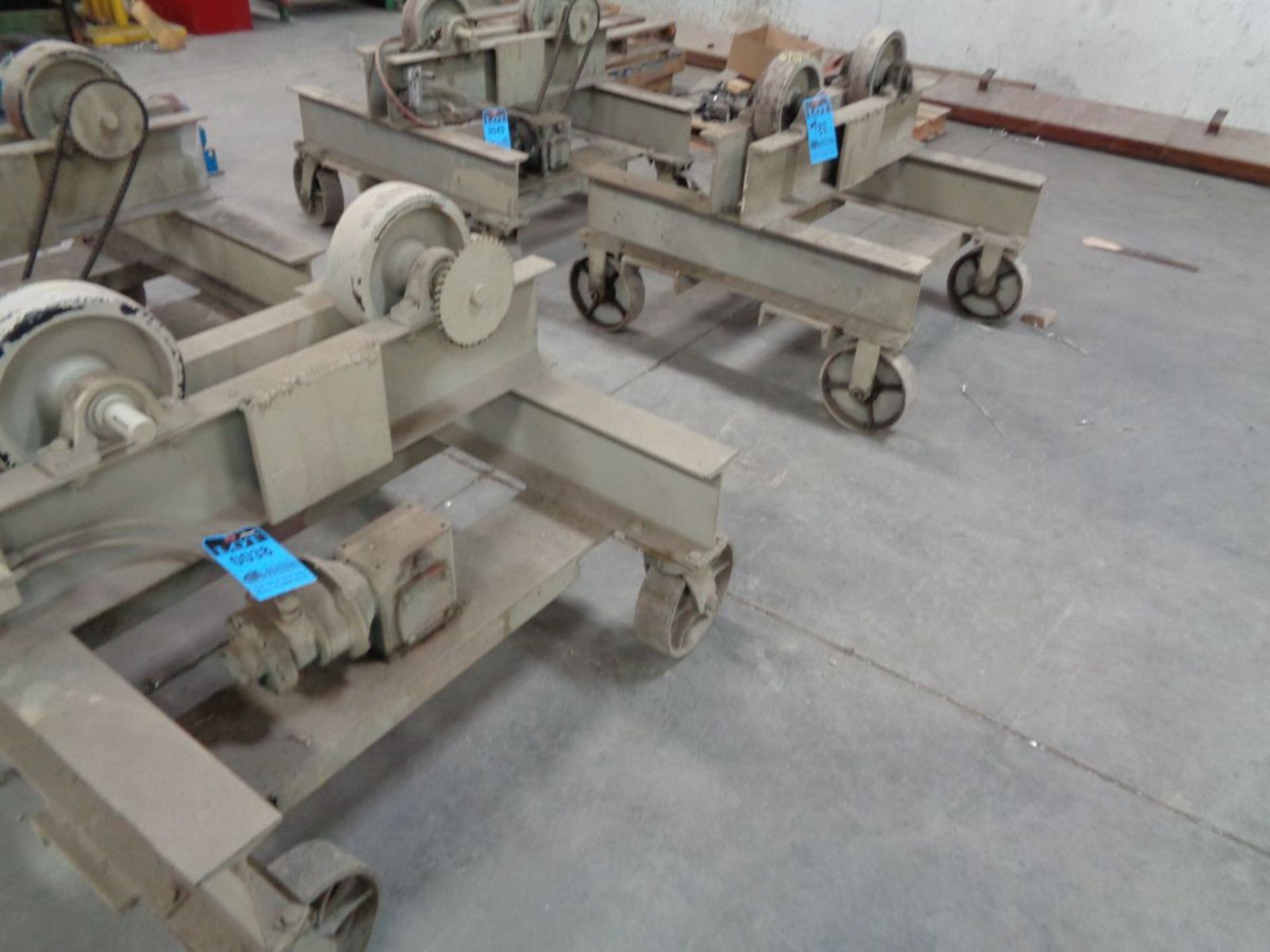 PNEUMATIC DRIVEN / CHAIN DRIVE TANK TURNING ROLL SET WITH CHAIN DRIVE UNIT AND IDLER UNIT, ROLLS