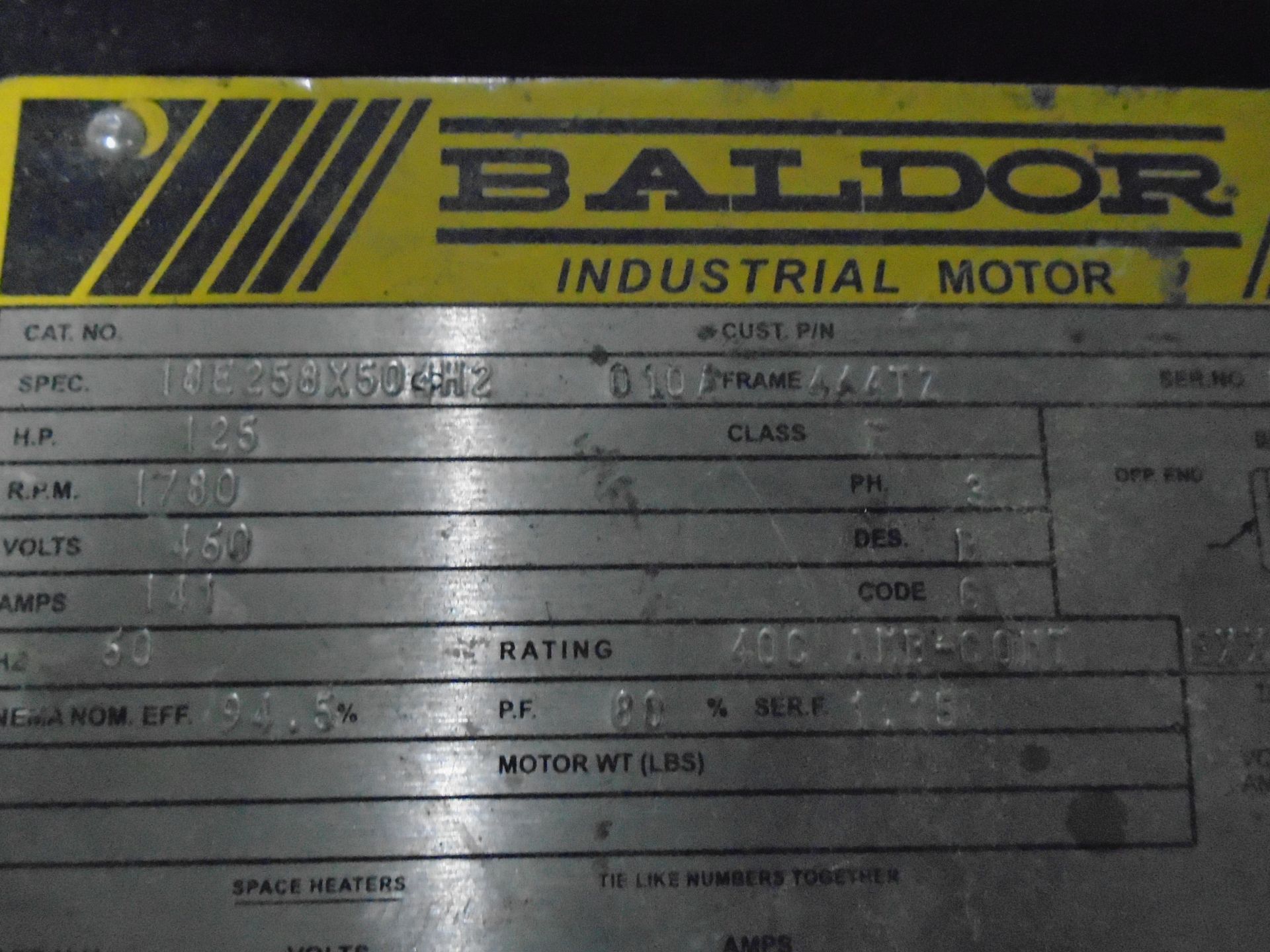 125 HP BALDOR ELECTRIC MOTOR - Image 3 of 3