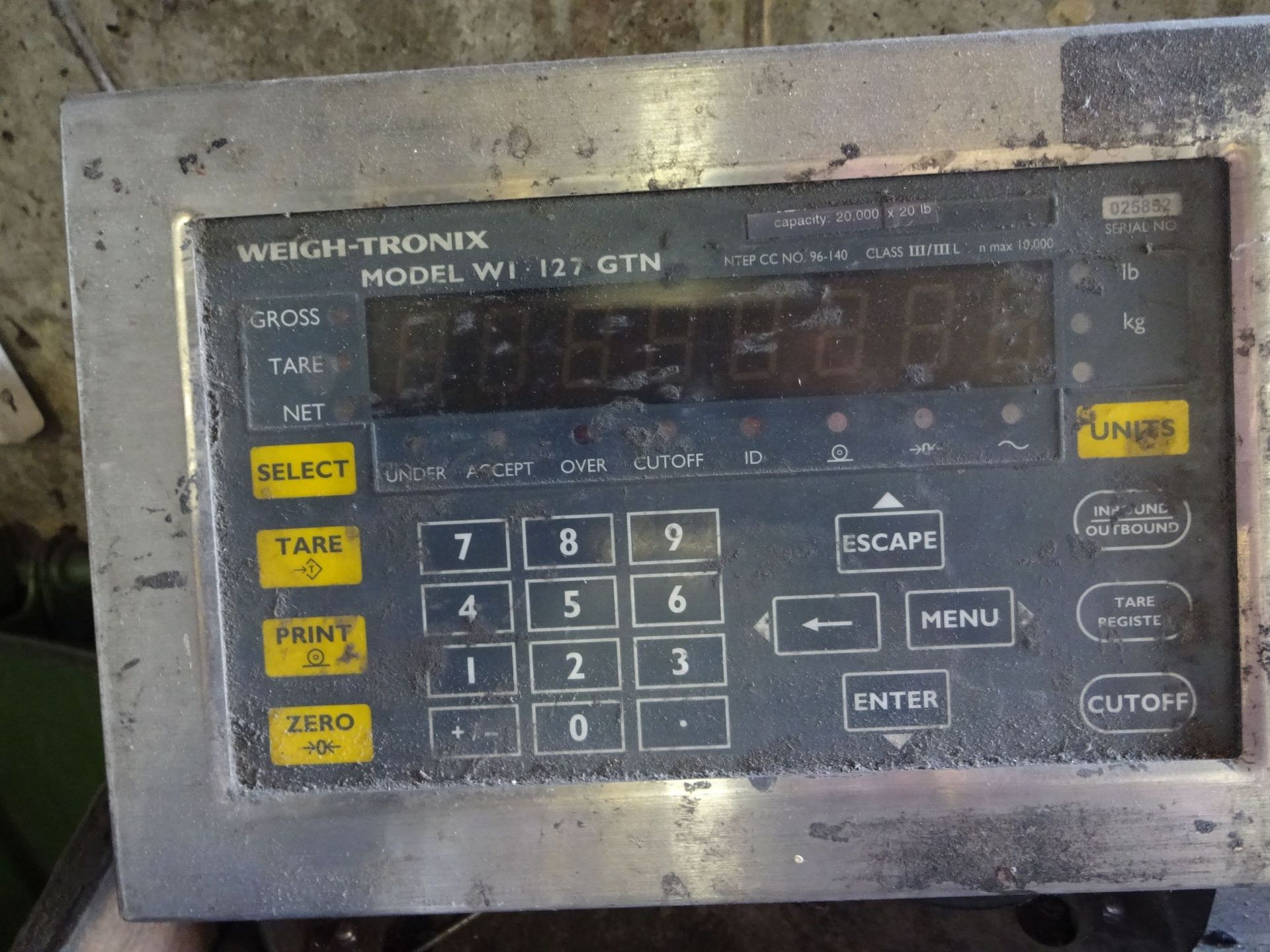 10' WIDE X 60' LONG IN-GROUND DRIVE ON TRUCK SCALE WEIGH-TRONIX MODEL W1-127 GTN ELECTRIC READ - Image 2 of 2