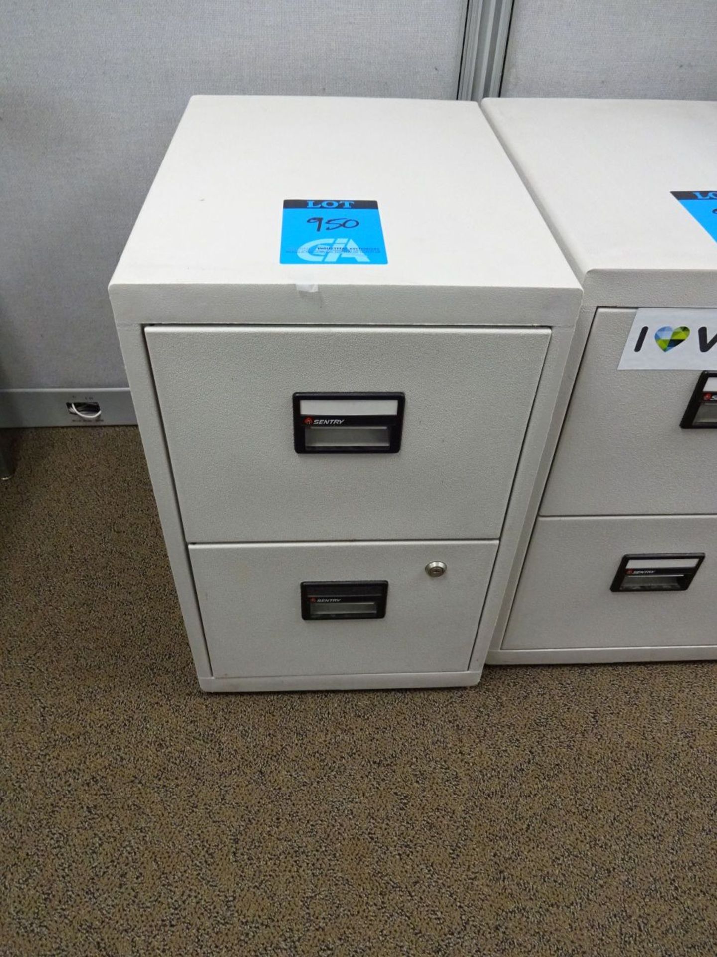 2-DRAWER SENTRY FIRE PROOF LETTER FILE CABINET