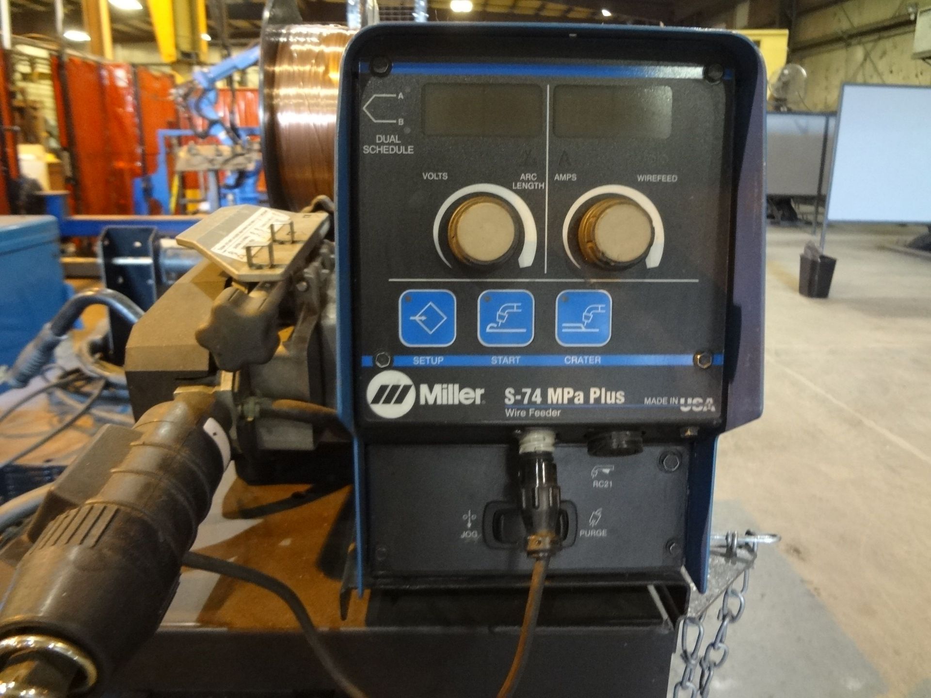 350 AMP MILLER XMT 350 MPA AUTOLINE WELDER; S/N MA490333A, W/ MILLER S-74 MPA PLUS WIRE FEEDER - Image 3 of 3
