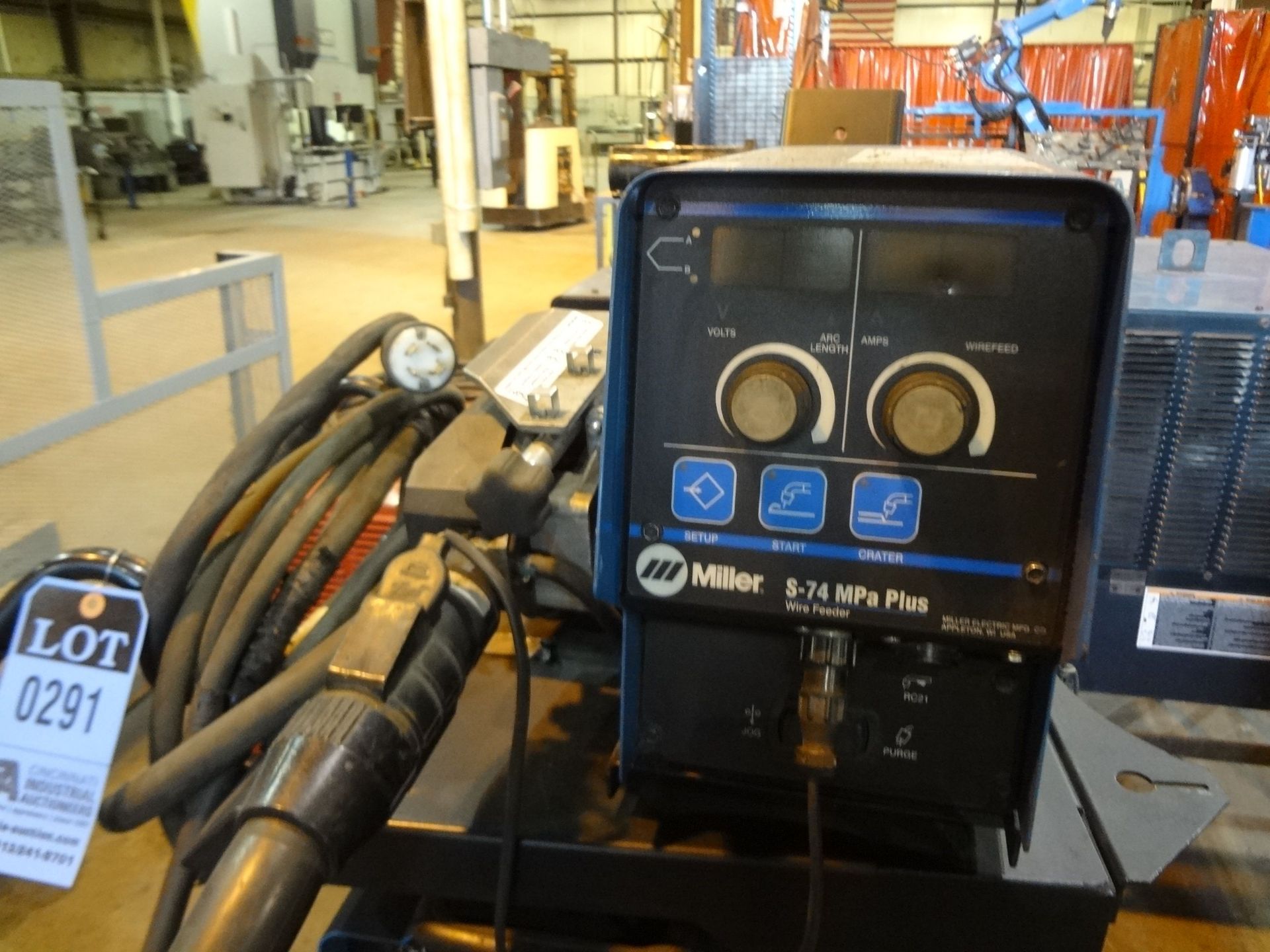 350 AMP MILLER INVISION 352 MPA AUTOLINE WELDER; S/N MD300146U, W/ MILLER S-74 MPA PLUS WIRE FEED - Image 3 of 3