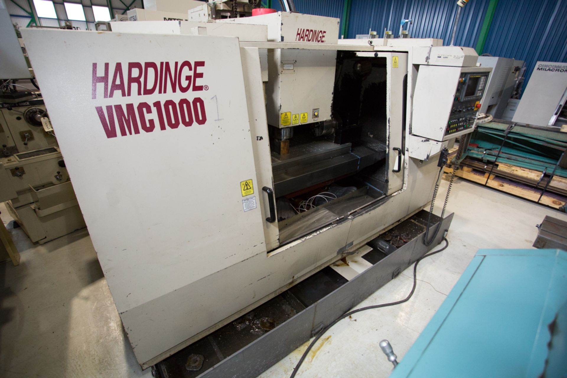 HARDINGE CNC VERTICAL MACHINING CENTER MOD. VMC1000, 20" X 43" TABLE, 4TH AXIS, FANUC 0-MP - Image 3 of 8