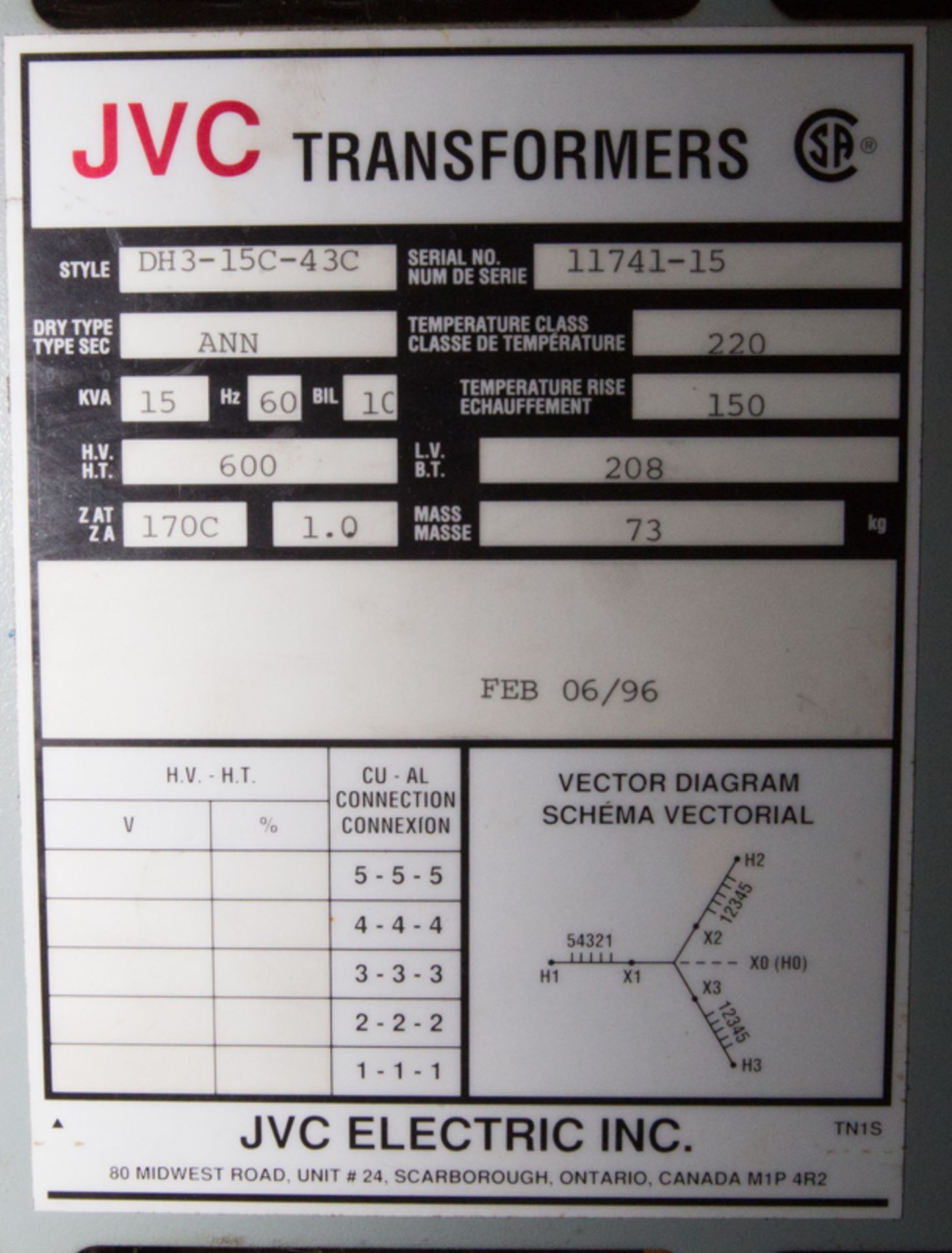 OKUMA LCNC8 CNC LATHE, 10" 3-JAW CHUCK, OSP5020L CONTROL, S/N: D352, JVC 15 KVA 600-200/115 VOLT - Image 10 of 11