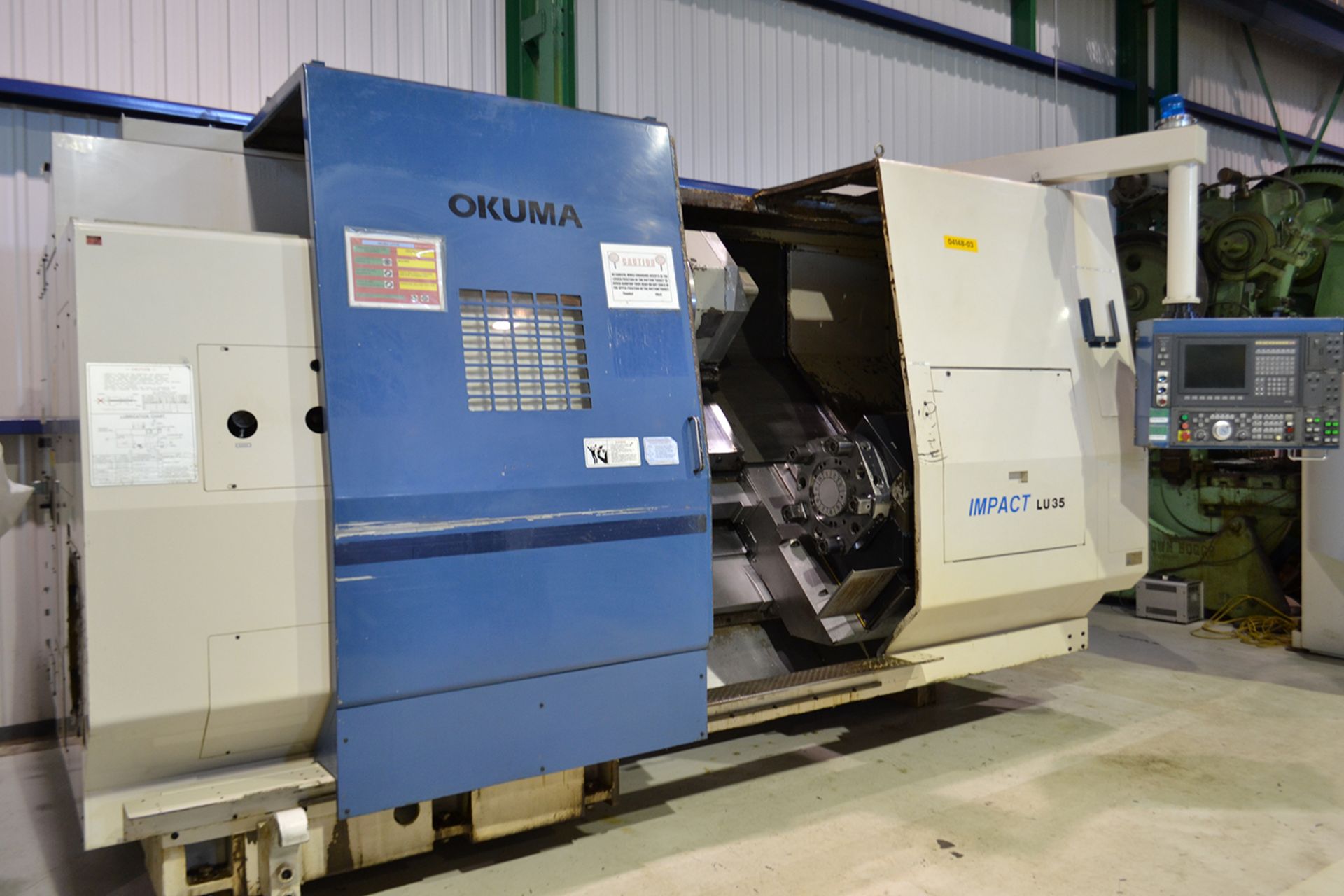 OKUMA IMPACT LU35, TWIN TURRET CNC LATHE, SWING OVER BED: 29.13", DISTANCE BETWEEN CENTERS 33.46", - Image 2 of 21