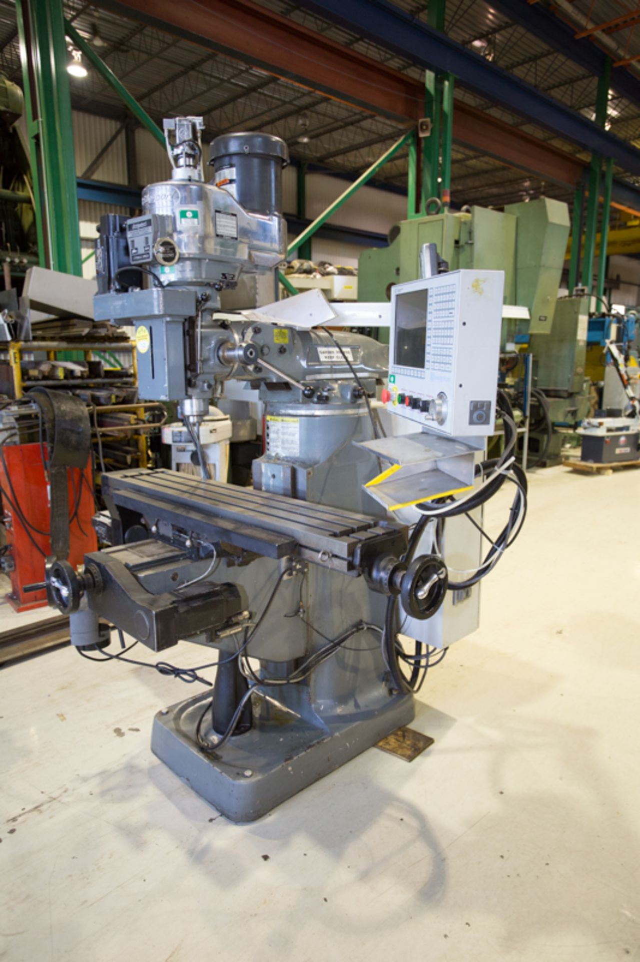 BRIDGEPORT CNC MILLING MACHINE, 48" X 48" TABLE, POWERFEED, POWER DRAW BAR, 2 HP MOTOR, BRIDGEPORT/ - Image 4 of 15