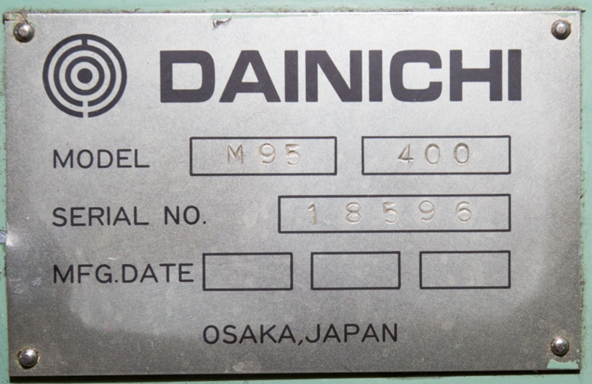 DAINICHI CNC LATHE MOD. M95-400, 40" SWING X 14FT BETWEEN CENTERS, STEADY REST, 8 STATION TURRET - Image 15 of 16