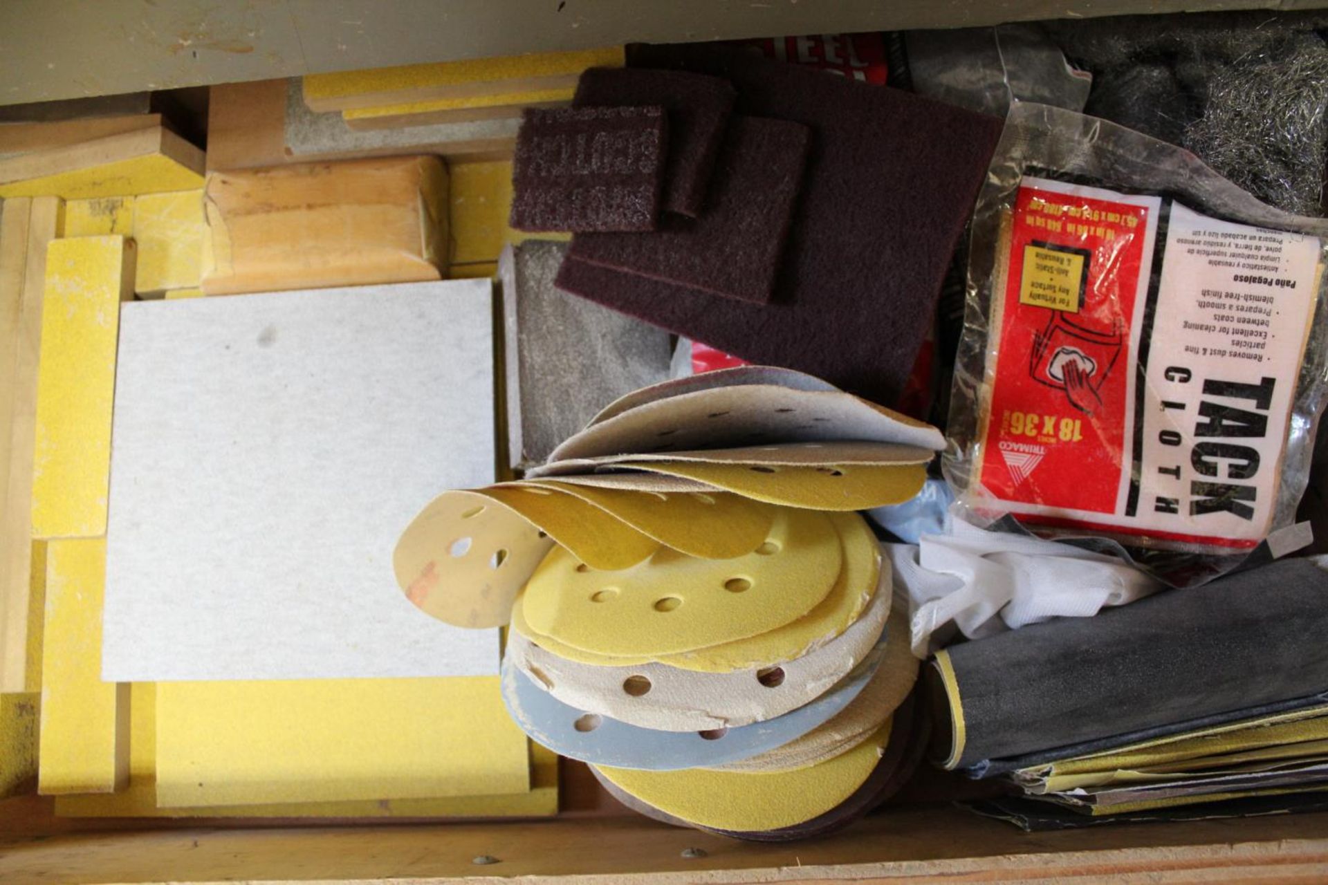 Contents of Drawer, Sand Paper & Sanding Blocks