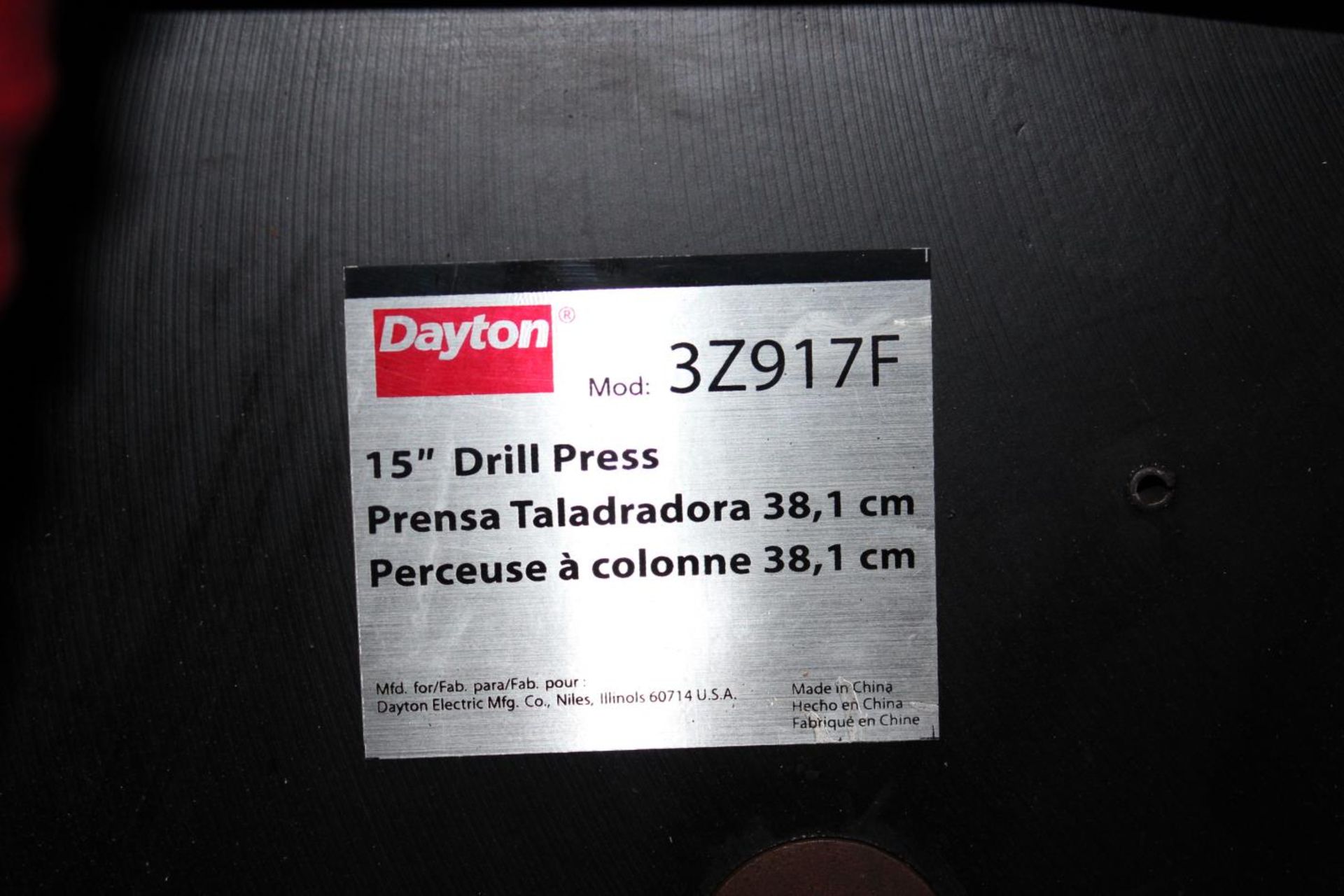 Dayton 3Z917F 15" Drill Press 1/2 HP/115/230v, 1ph - Image 5 of 6