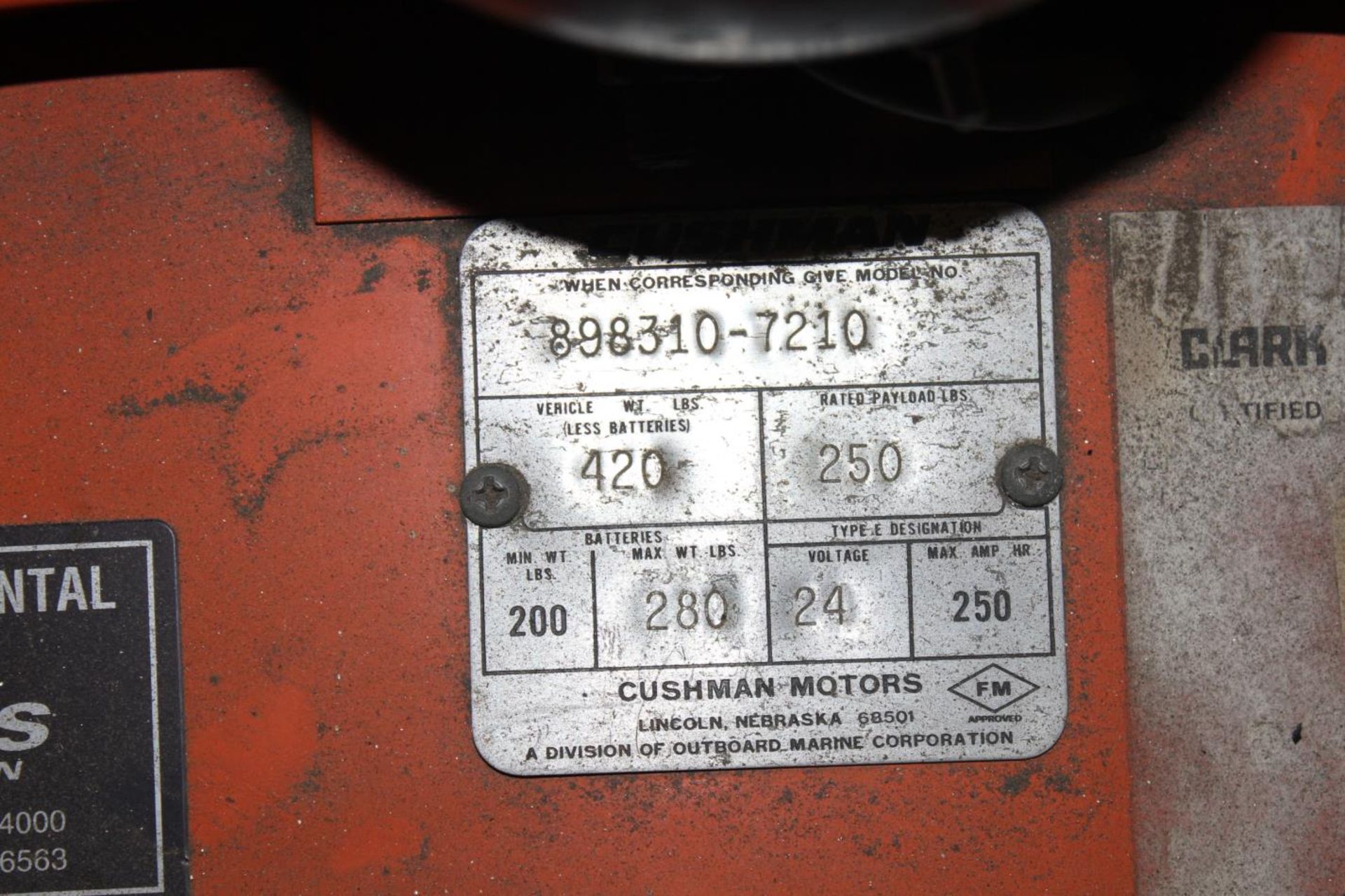 Cushman 898310-7210 Electric Cart - Image 4 of 4