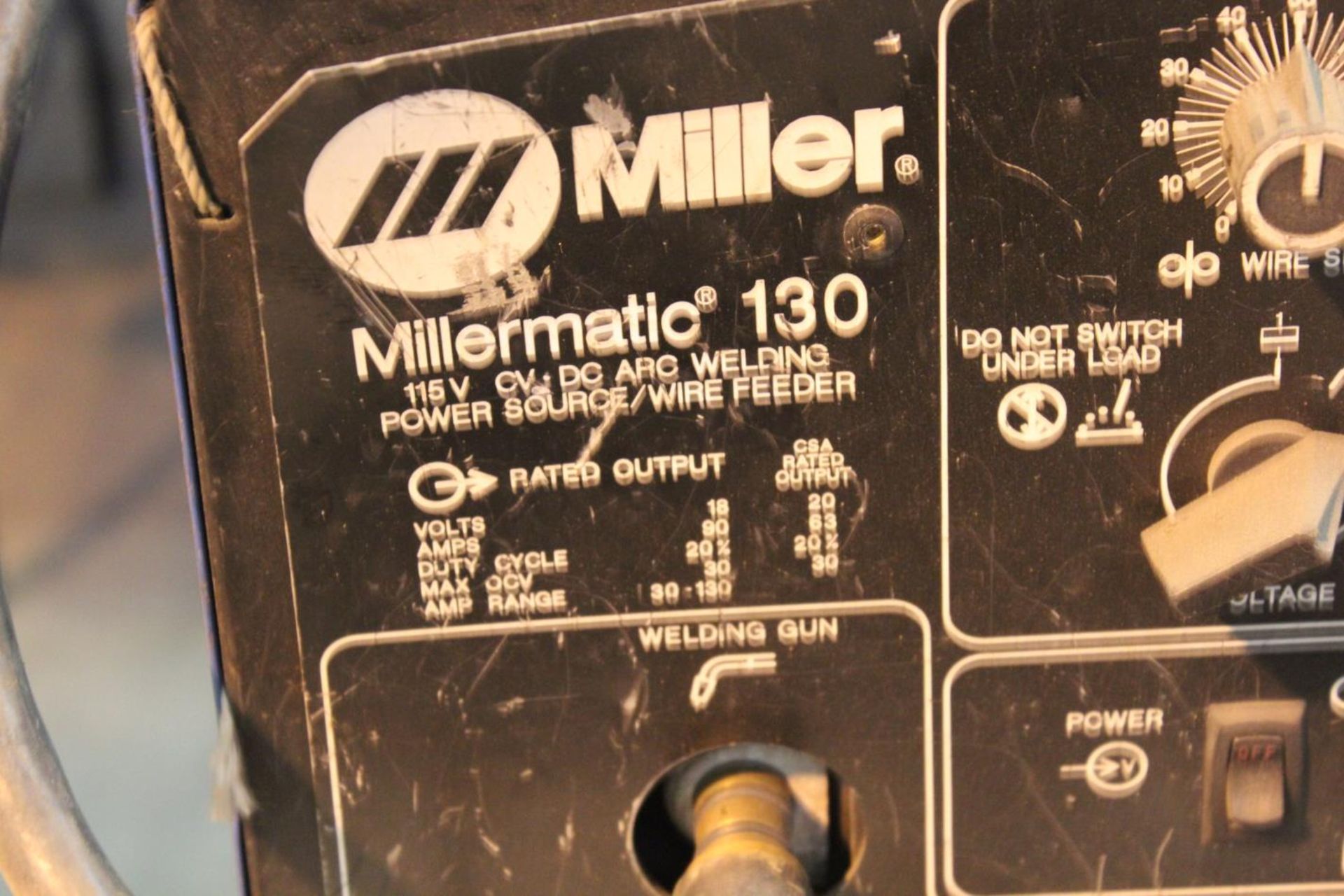 Miller Millermatic 130 CV-DC Welder Power Source Wire Feeder, 115v/1ph - Image 2 of 4