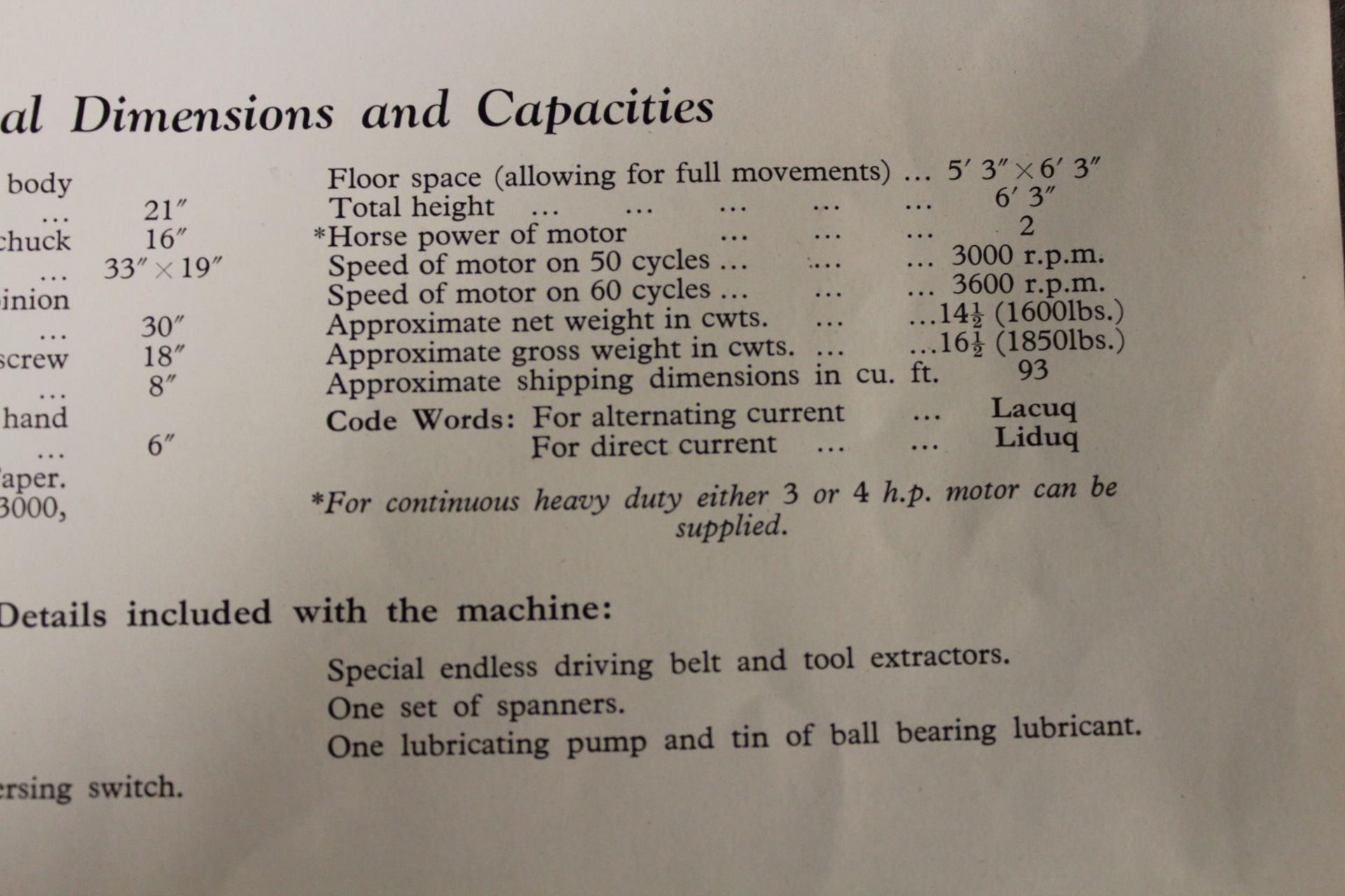 Wadkin L.Q. Pattern Mill Over Head Recessing Machine w/ Accessories & Manual. 19" x 33" Table, - Image 12 of 15