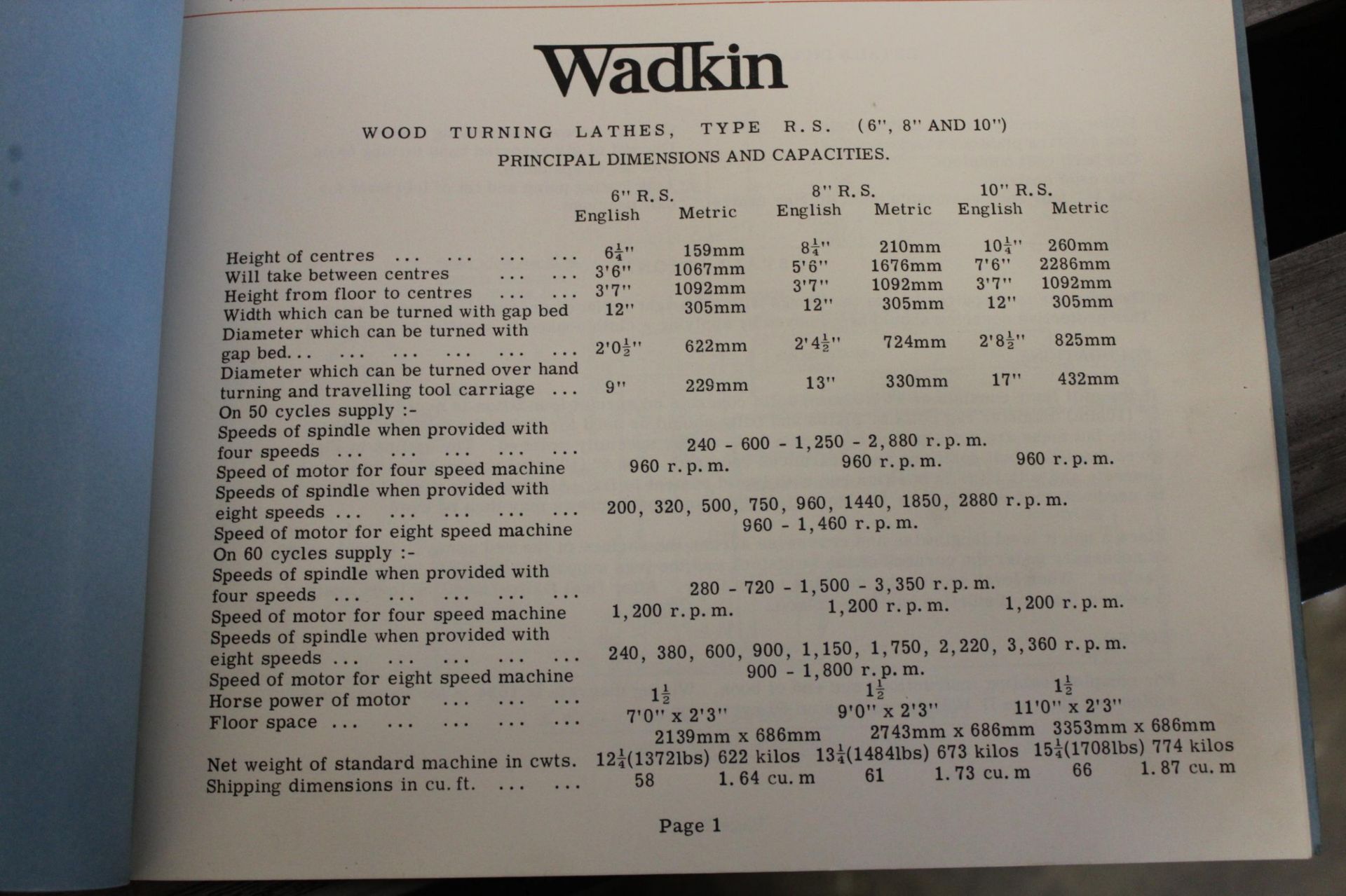 Wadkin 10" R.S. Pattern Makers Lathe 10" x 66" Capacity, 450 - 3360RPMMachine Serial NO. RS2266, - Image 22 of 23