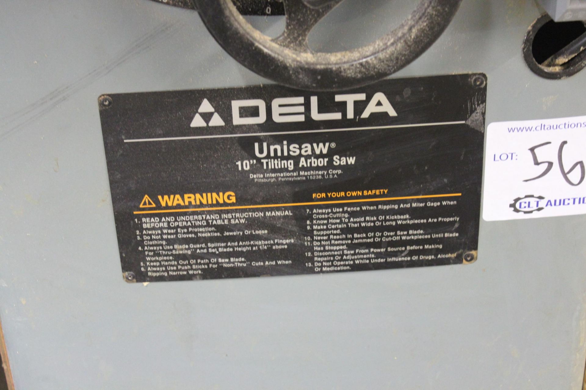 Delta 34-802 10" Unisaw 3hp/230V/1ph - Image 3 of 8