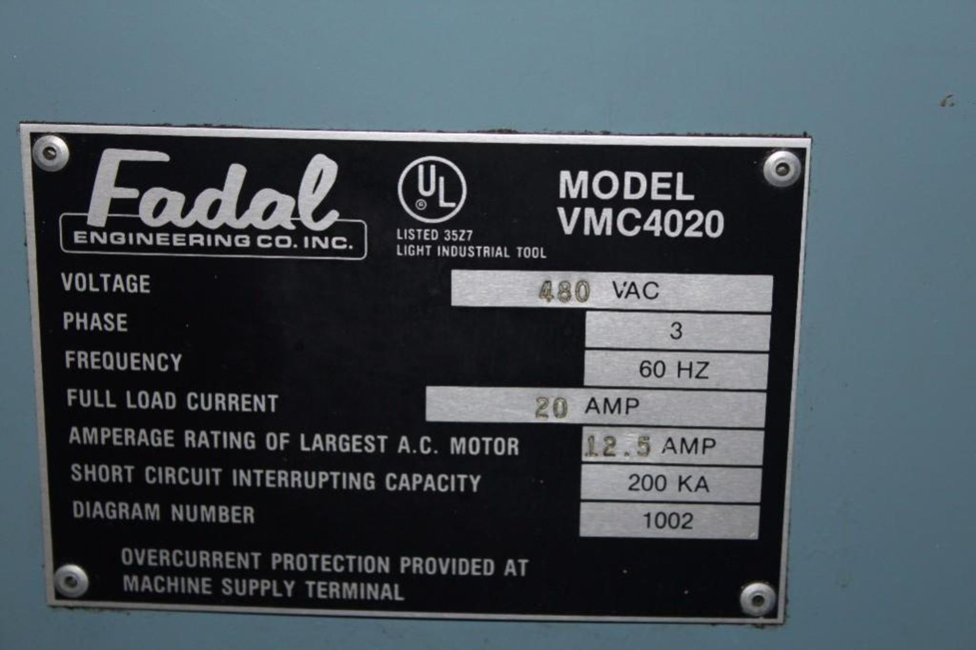 Fadal4020 VMC Vertical Machining Center.(video) 40" x 20" x 20" Travel, 10,000 RPM spindle Coolant S - Image 8 of 8