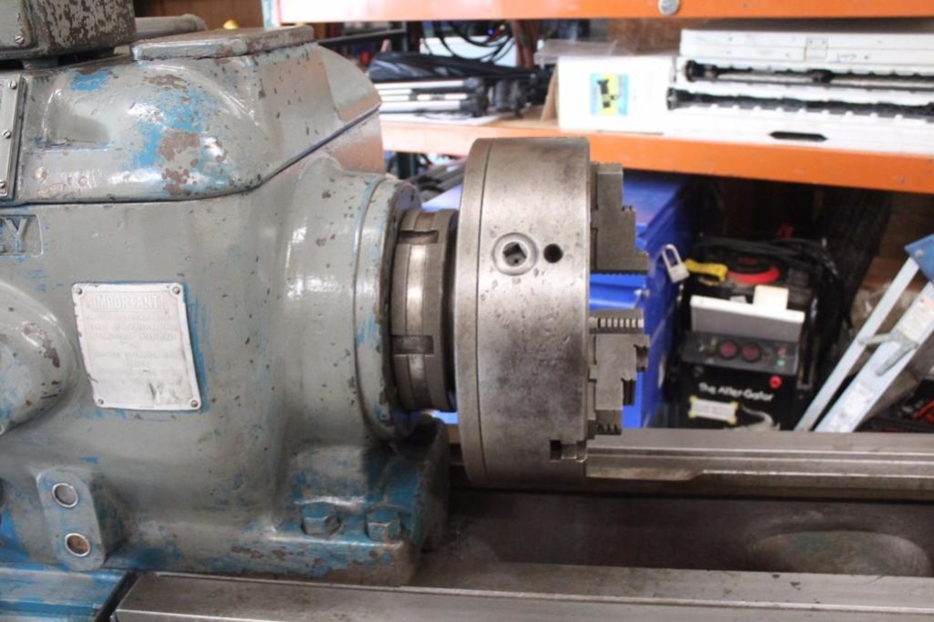 Lodge & Shipley 18"x 12' engine lathe. Quick change tool post, steady rest 3 and 4 jaw Chuck. 15 HP, - Image 13 of 25