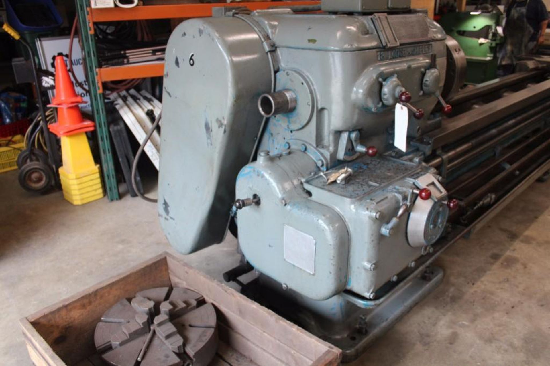 Lodge & Shipley 18"x 12' engine lathe. Quick change tool post, steady rest 3 and 4 jaw Chuck. 15 HP, - Image 18 of 25