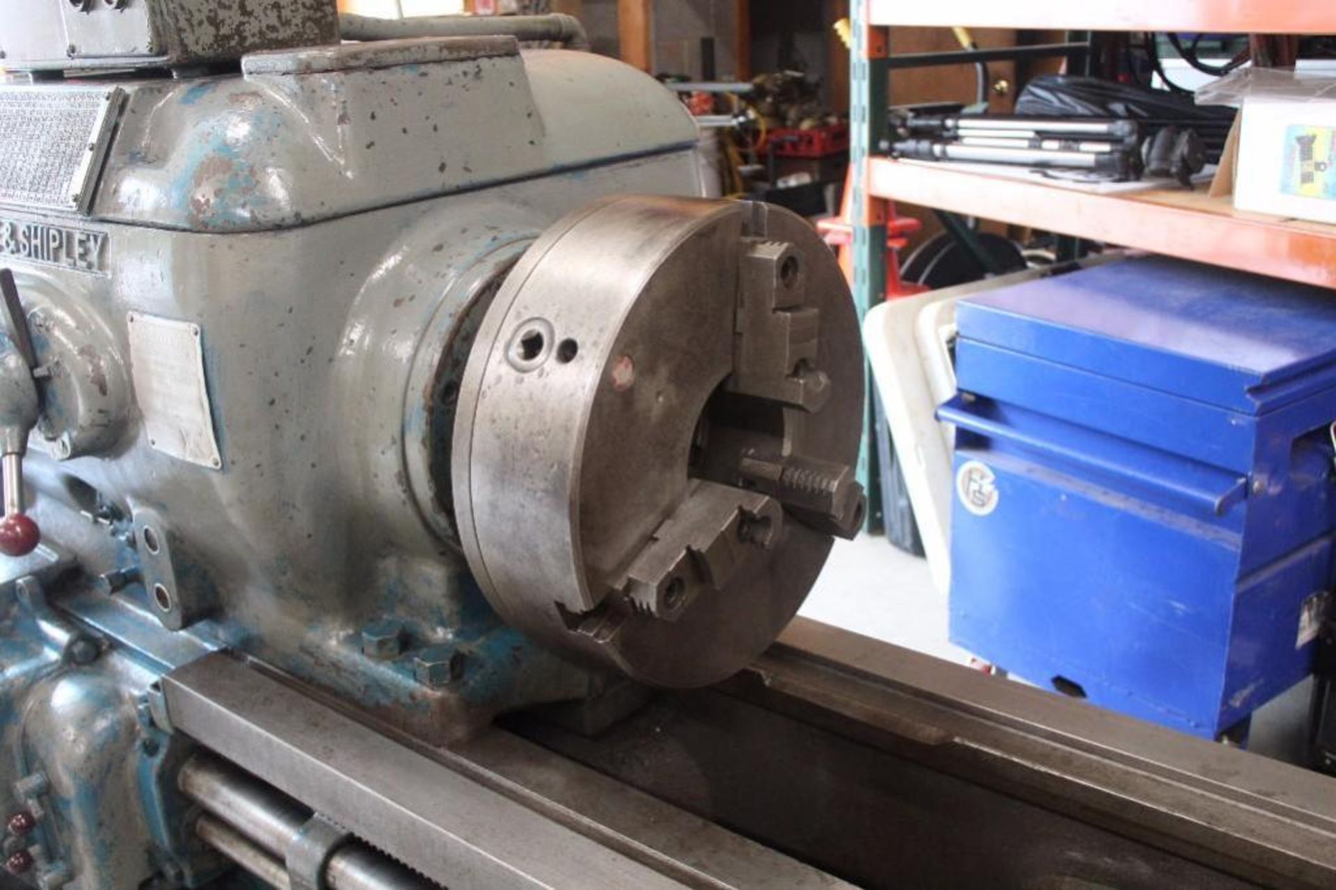 Lodge & Shipley 18"x 12' engine lathe. Quick change tool post, steady rest 3 and 4 jaw Chuck. 15 HP, - Image 14 of 25