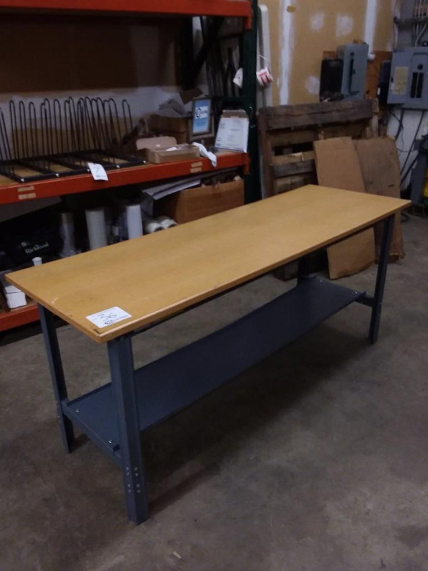 Steel workbench with wood top 24" x 72" x 32"