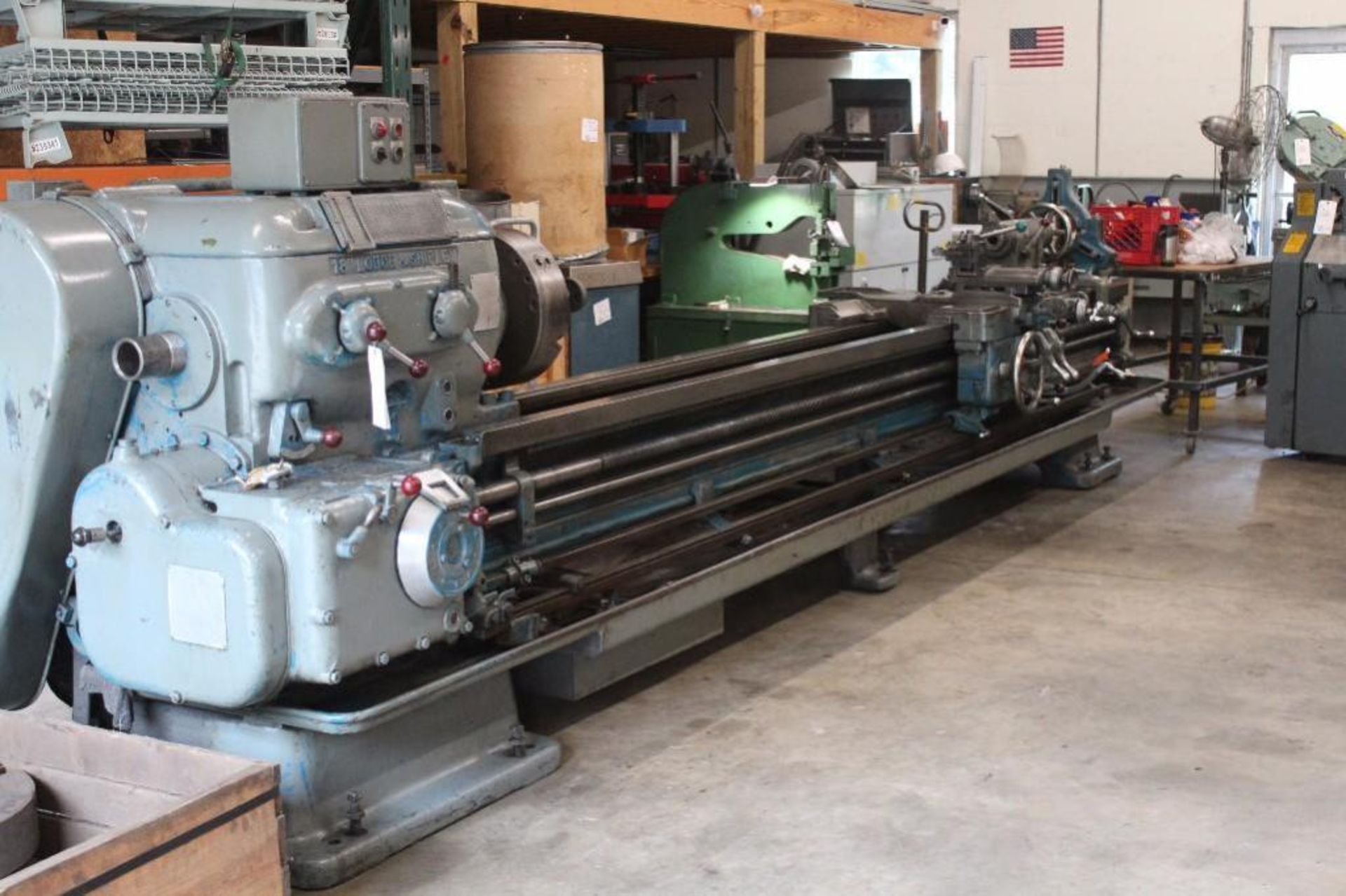 Lodge & Shipley 18"x 12' engine lathe. Quick change tool post, steady rest 3 and 4 jaw Chuck. 15 HP, - Image 2 of 25