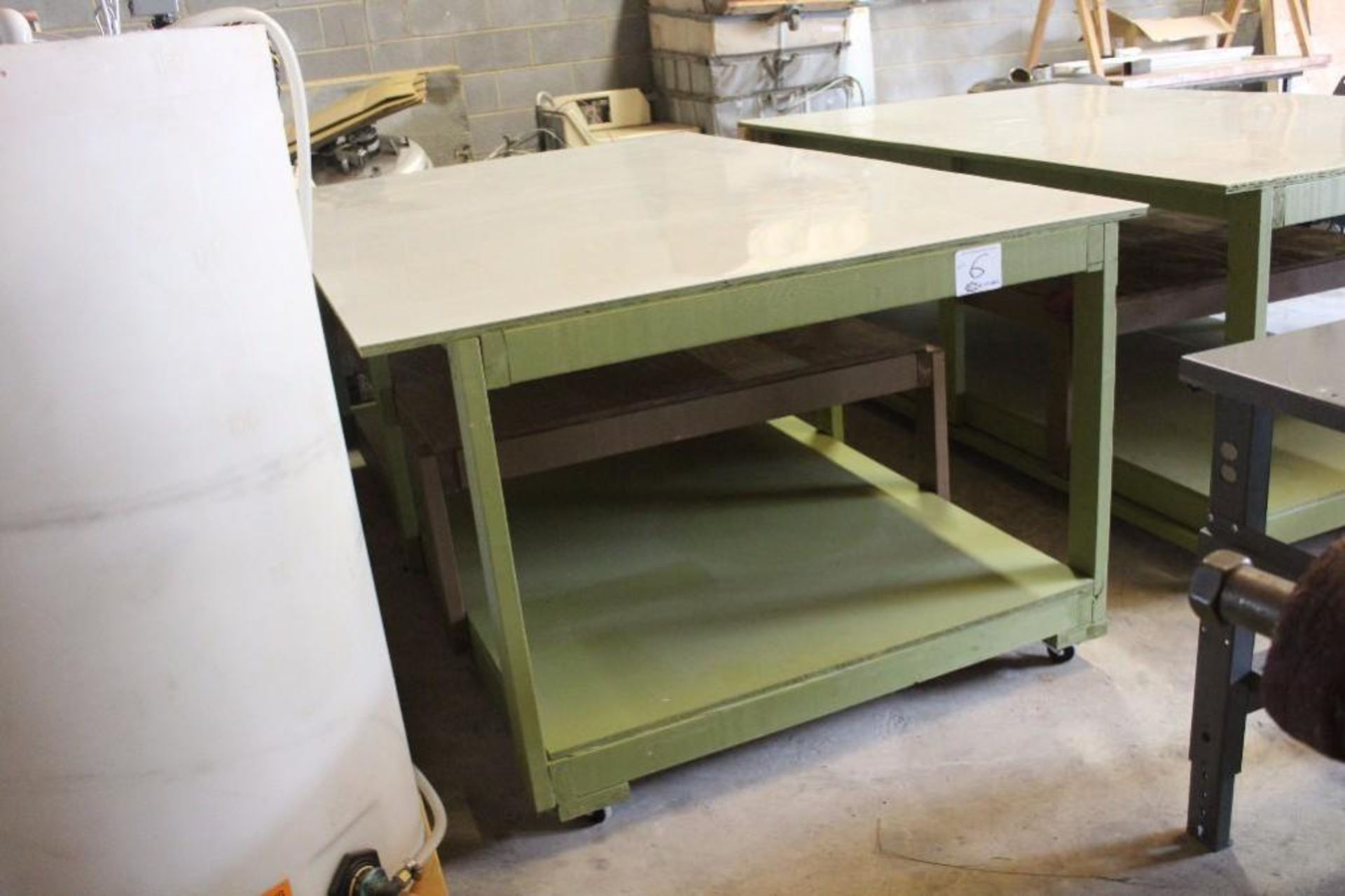 4' X 8' Work bench with plastic top - Image 2 of 5