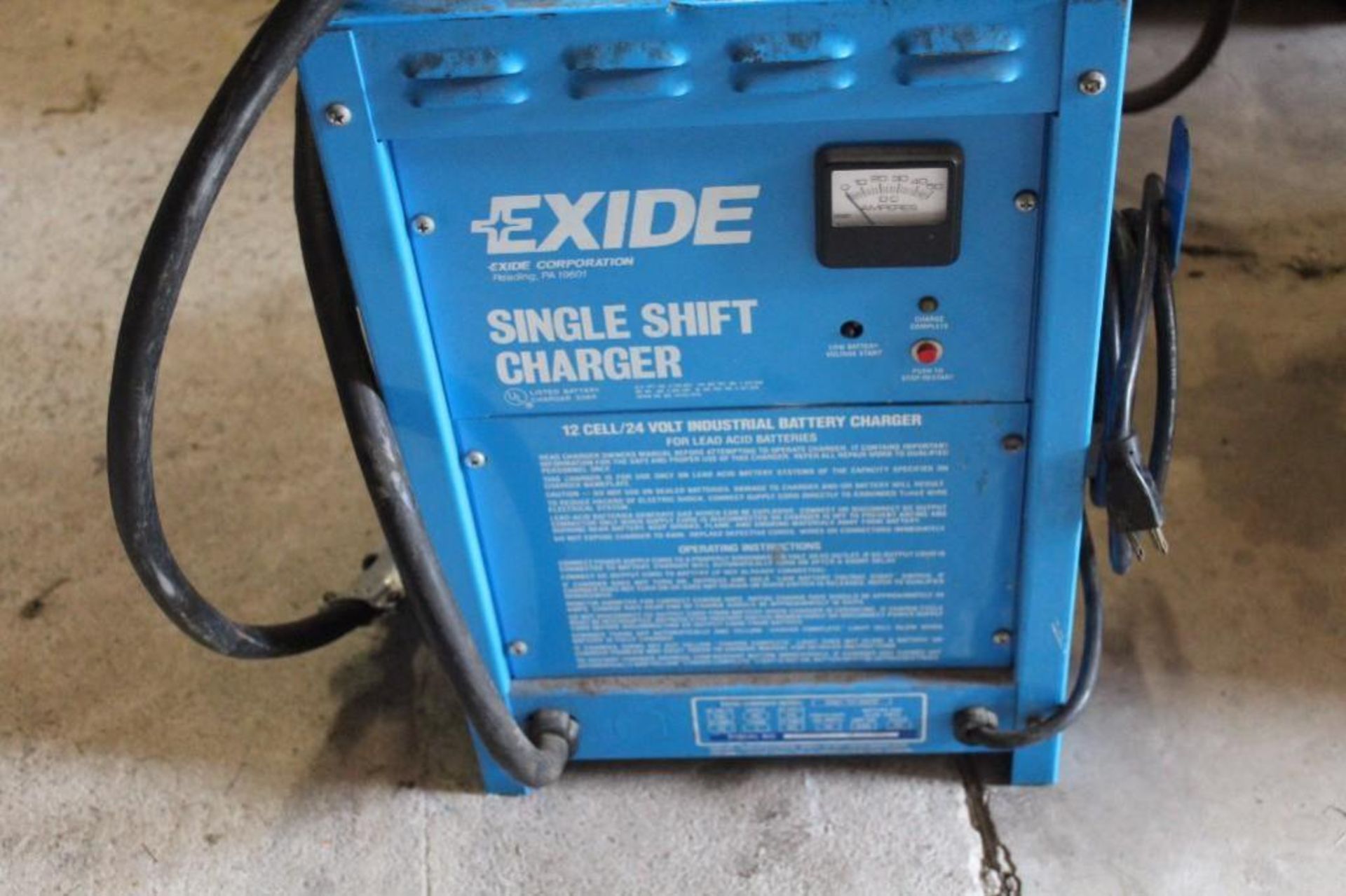 Exide single shift charger 12 cell 24 volt industrial battery charger 1ph, 120 volt - Image 3 of 3