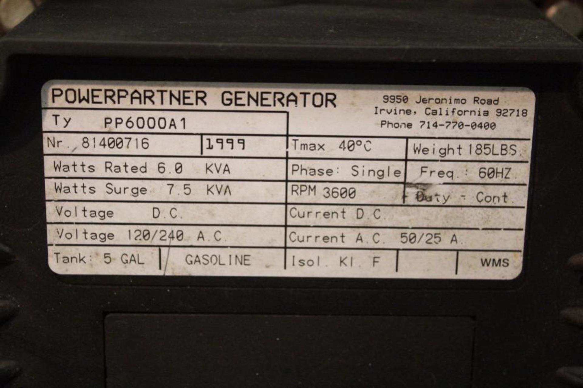 Powerpartner 6000 portable generator Powered by Kawasaki - Image 4 of 4