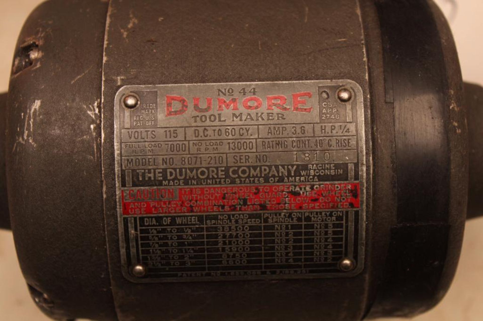 Dumore No. 44 tool post grinder - Image 3 of 5