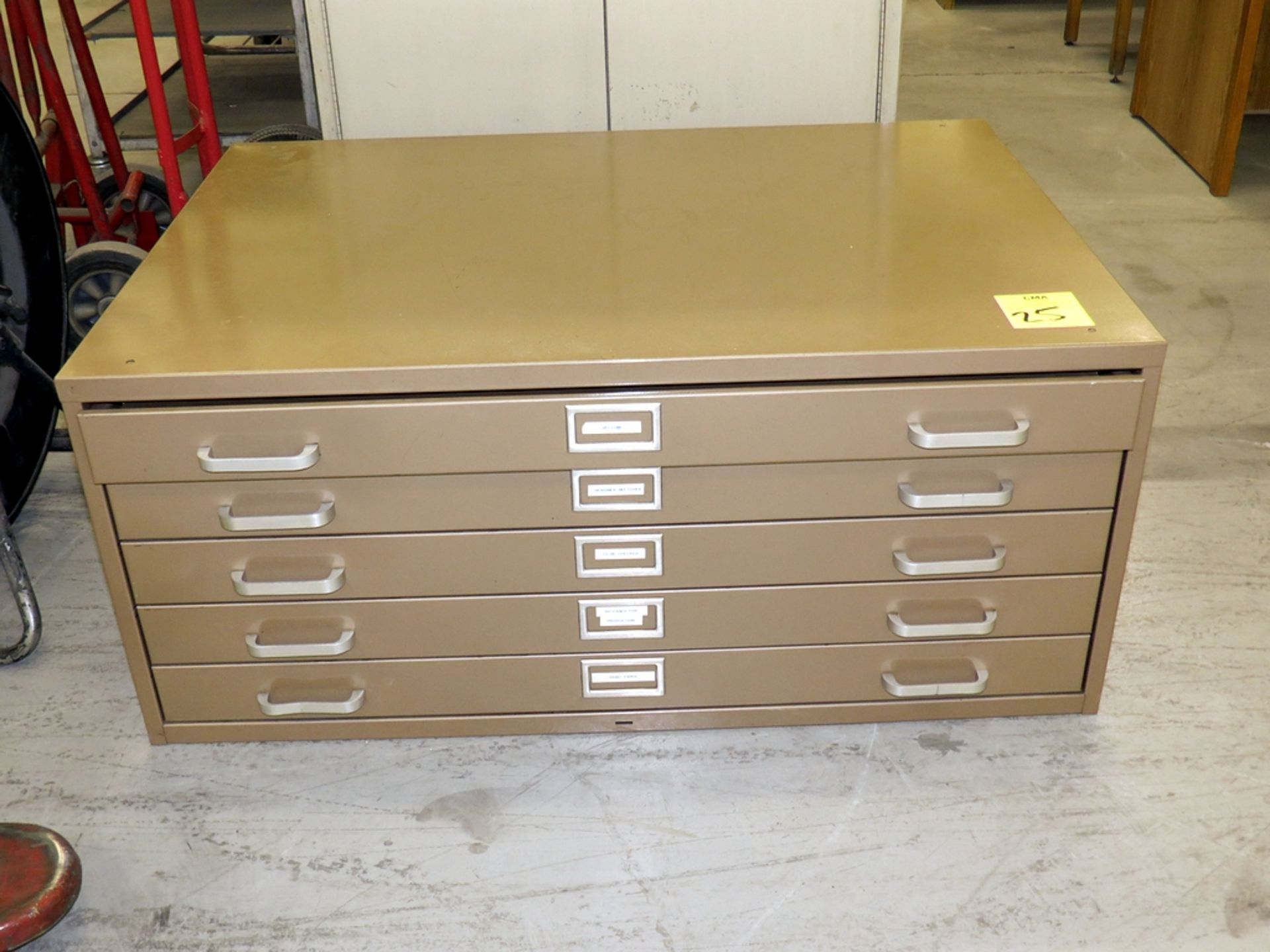 5-drawer blueprint cabinet brown