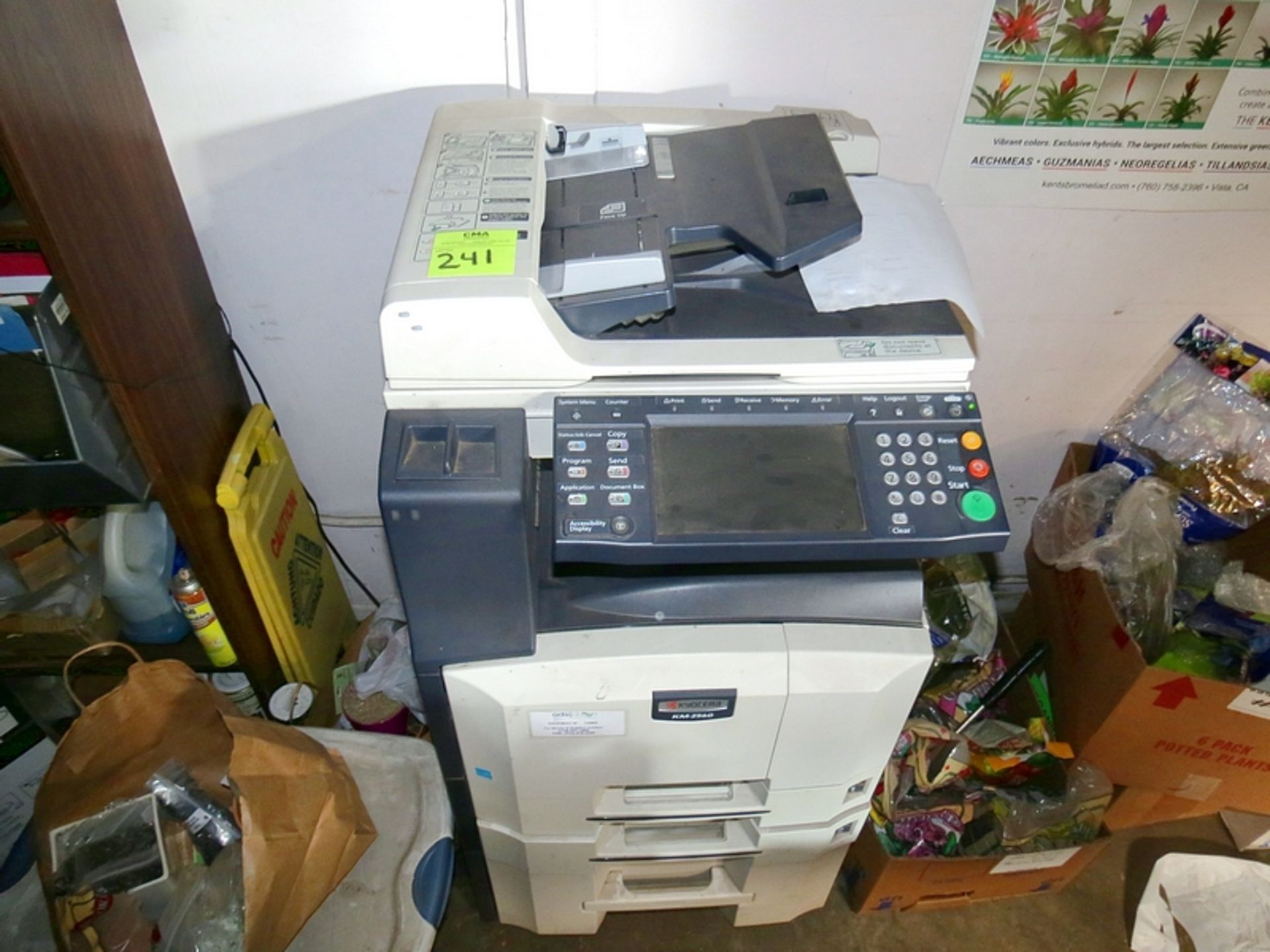 Lot Retail Office, Kyocera Copier, Sharp Cash Register, Refrigerator, Microwave, Time Clock,