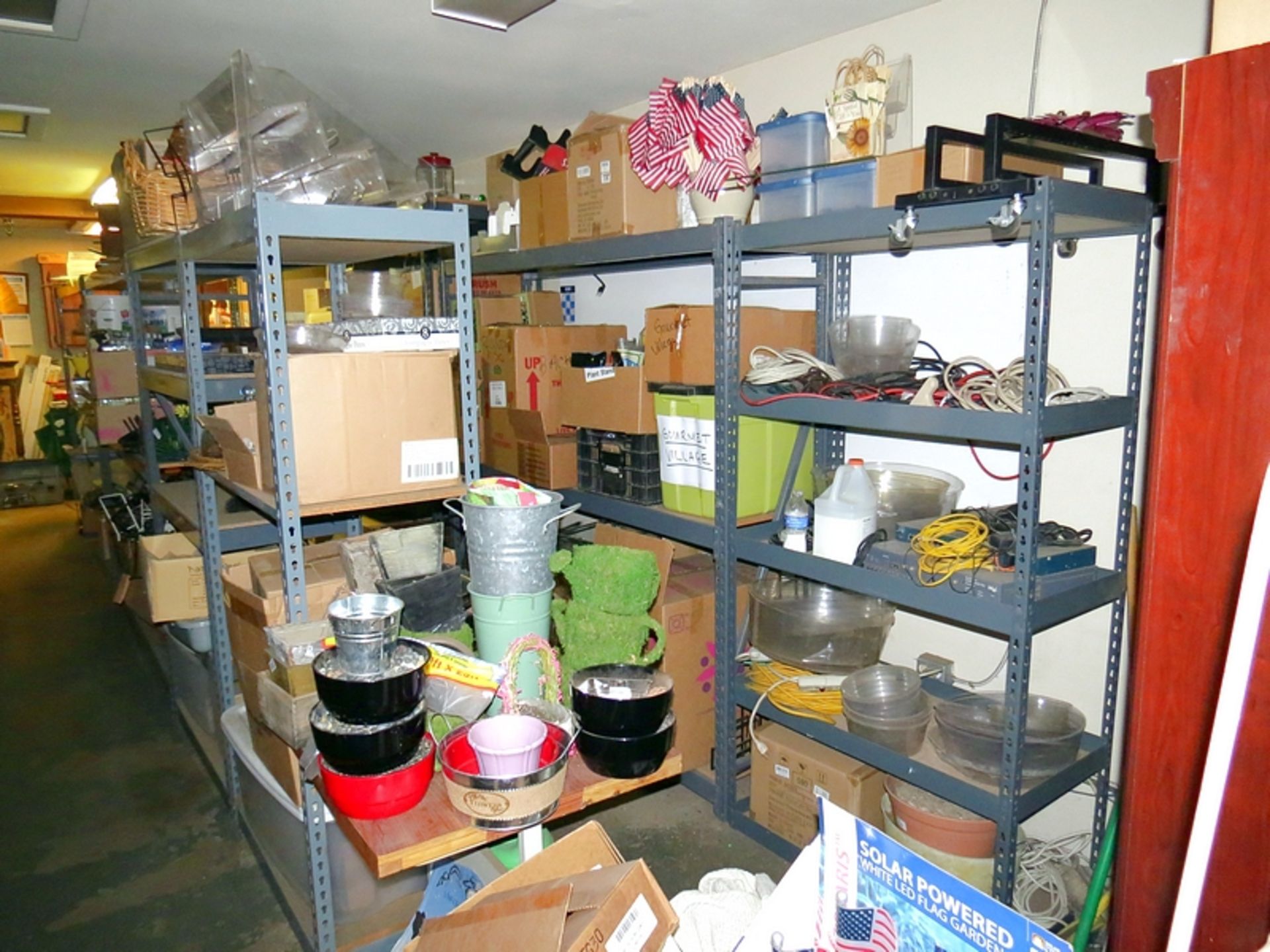 Lot Contents of Retail Storage Room, Pillows, Plates, Assorted Decor, Metal Displays - Image 2 of 6