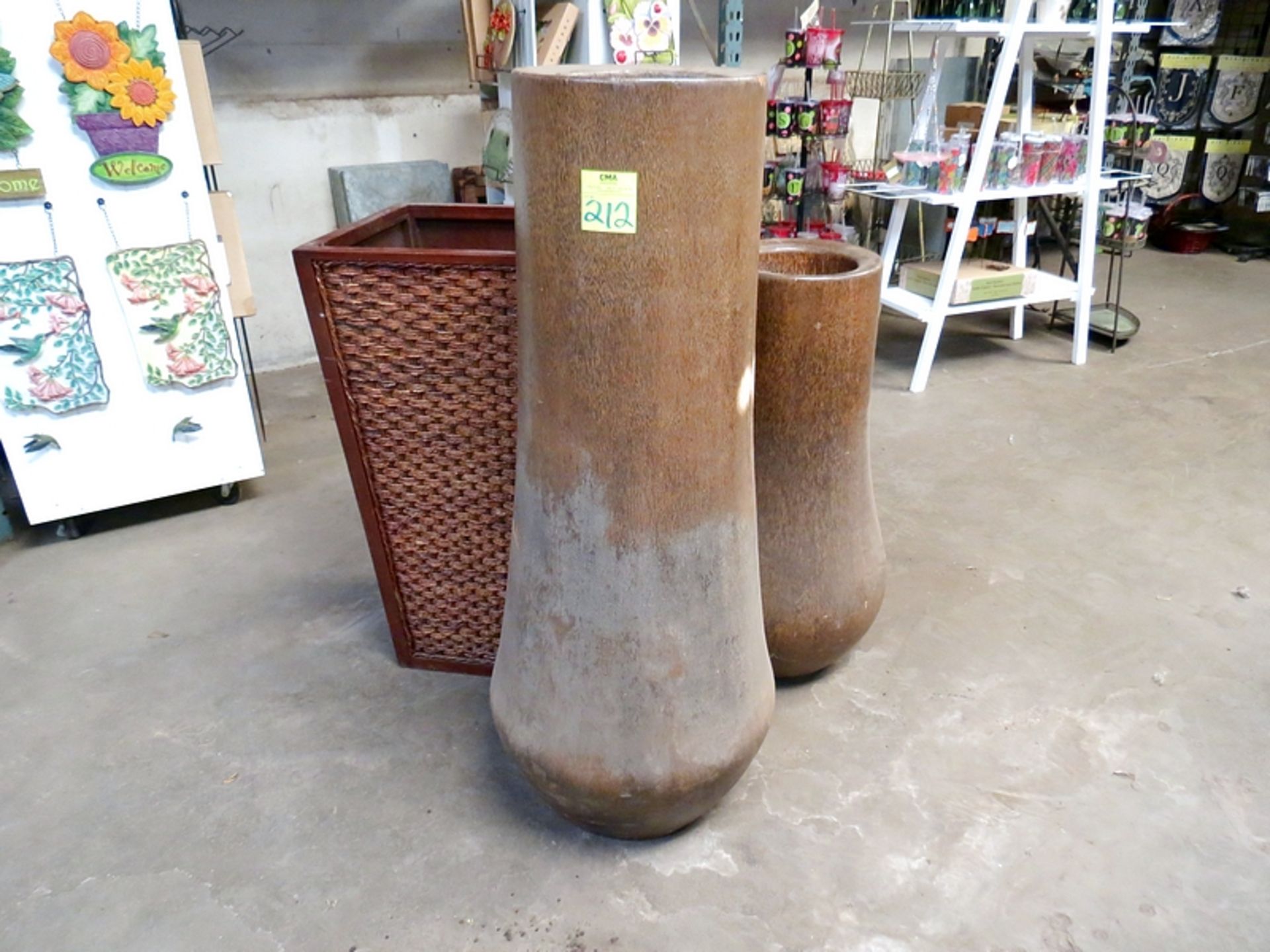 Large Rattan and Wooden Planters