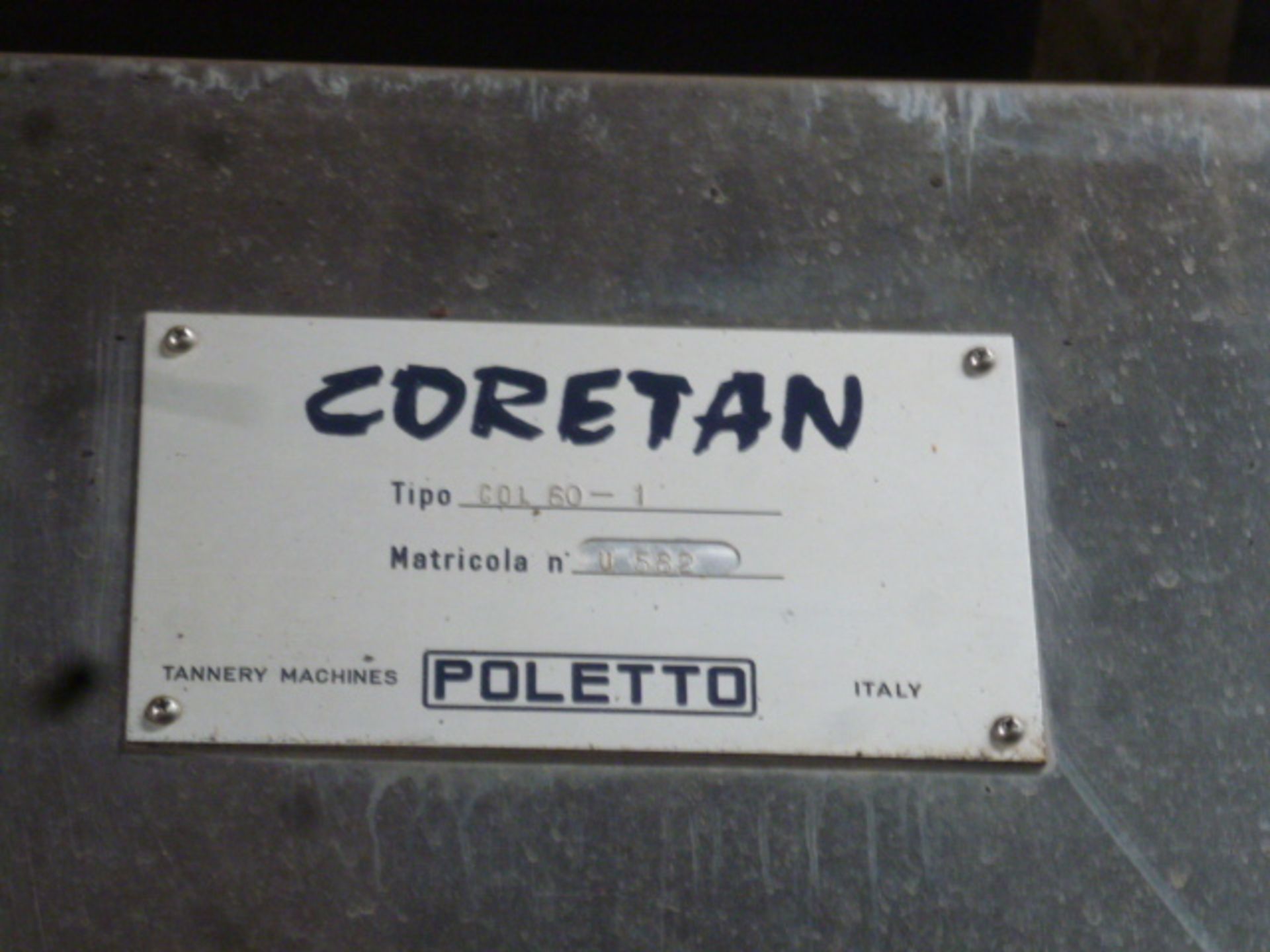 1997 Poletto Coretan Drum w/200-Hide Capacity, m/n COL-60-1, s/n U 582 - Image 4 of 7