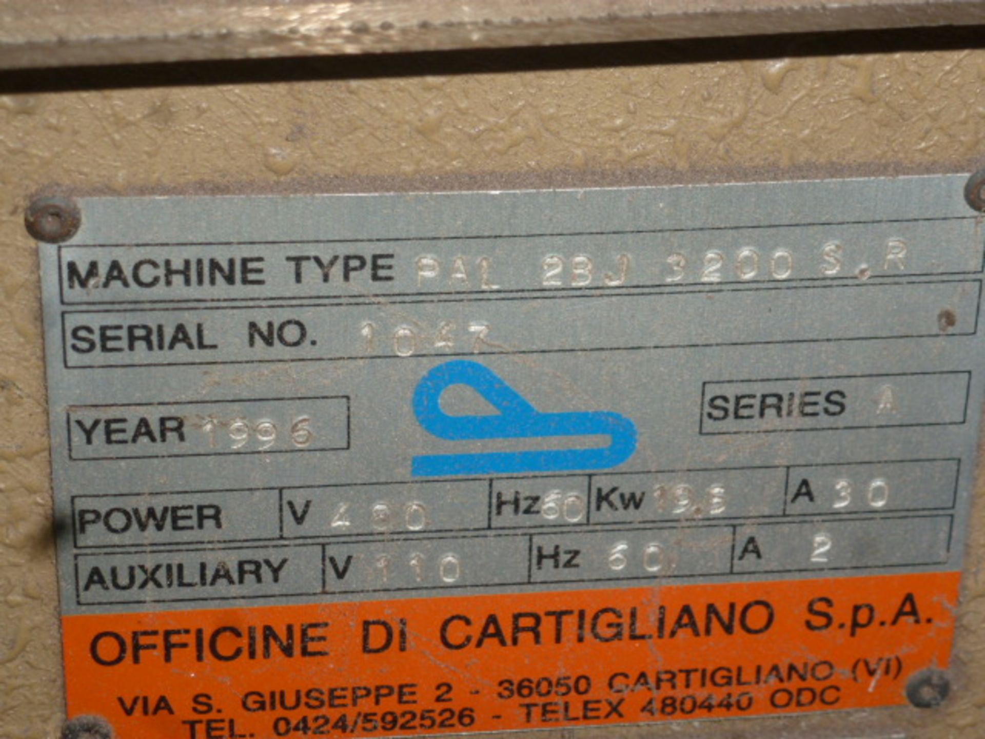 1996 Cartigliano Stacking Machine, m/n PAL 28J 3200, s/n 1047 - Image 4 of 4