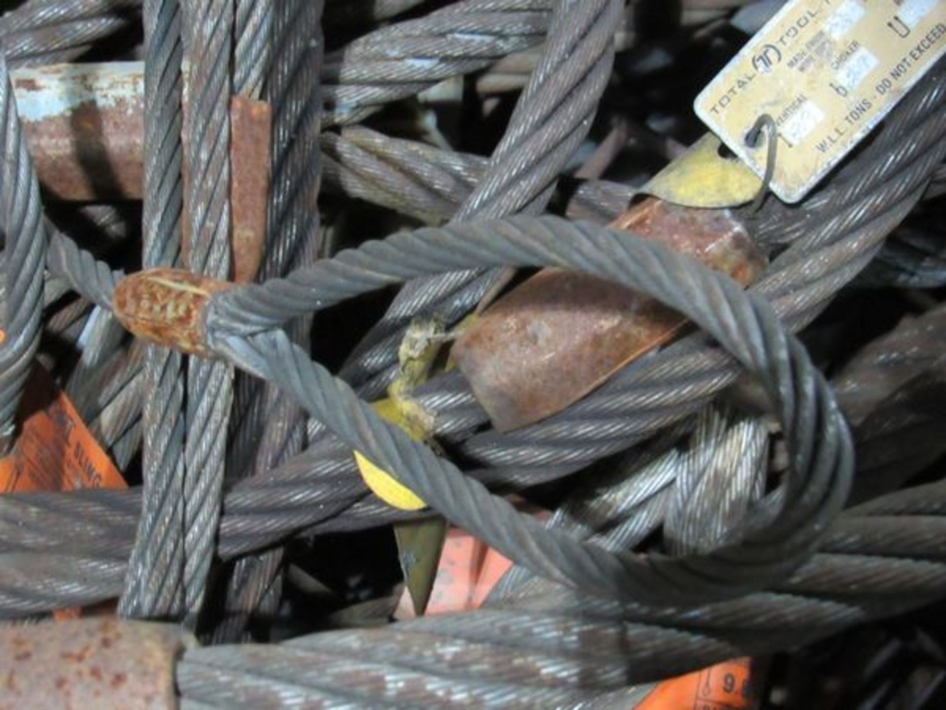 Assorted Braided Steel Lifting Slings- MFR - Total Tool, Lindi Sling Sizes Range From 3/8" to 1" - Image 9 of 20