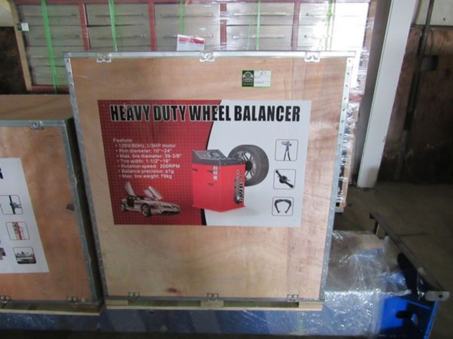 "NEW" Heavy Duty Wheel Balancer- 120 Volts 60 Hz 1/3 Hp Motor Rim Diameter 10" to 24" Make Tire - Bild 5 aus 7
