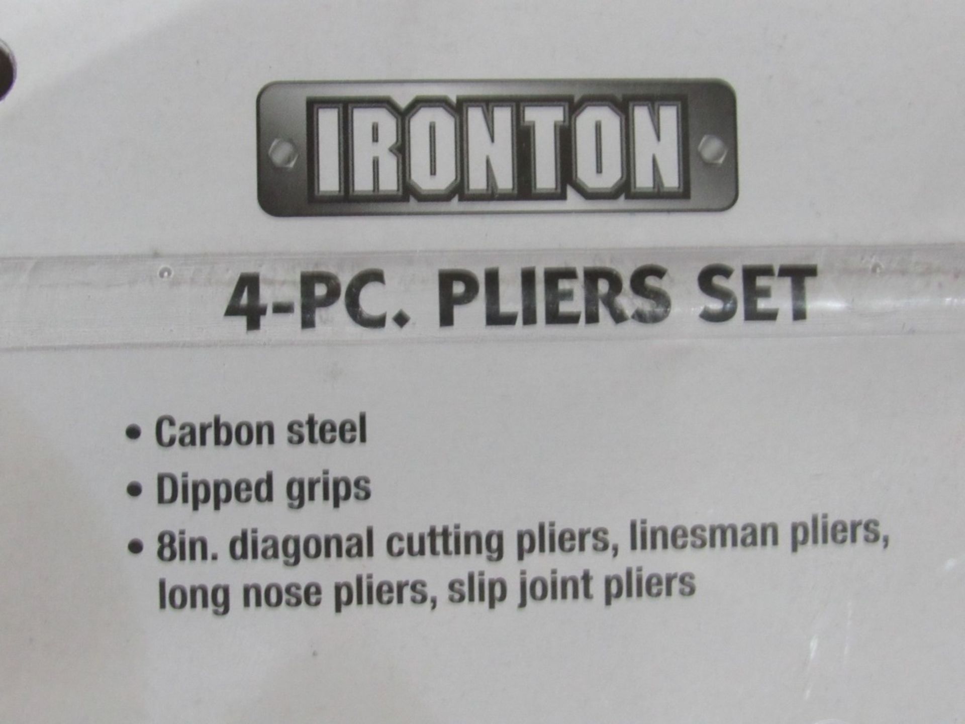 (qty - 10) 4-Piece Pliar Sets- MFR - Ironton (1) 8" Diagonal Cutting Pliars (1) 8" Linesman - Bild 5 aus 7