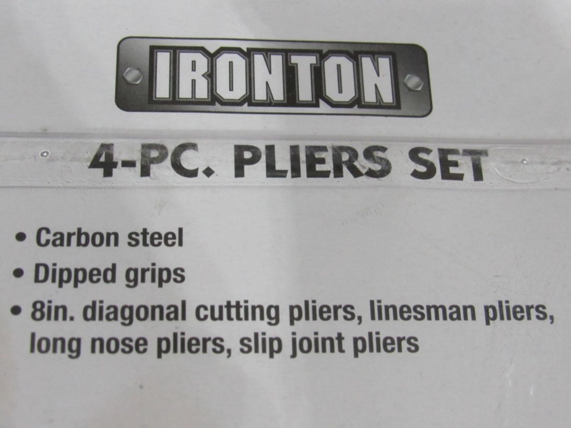 (qty - 10) 4-Piece Pliar Sets- MFR - Ironton (1) 8" Diagonal Cutting Pliars (1) 8" Linesman - Bild 8 aus 10