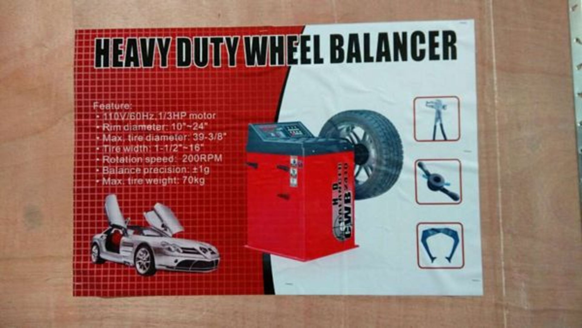 "NEW" Heavy Duty Wheel Balancer- 120 Volts 60 Hz 1/3 Hp Motor Rim Diameter 10" to 24" Make Tire - Bild 3 aus 7
