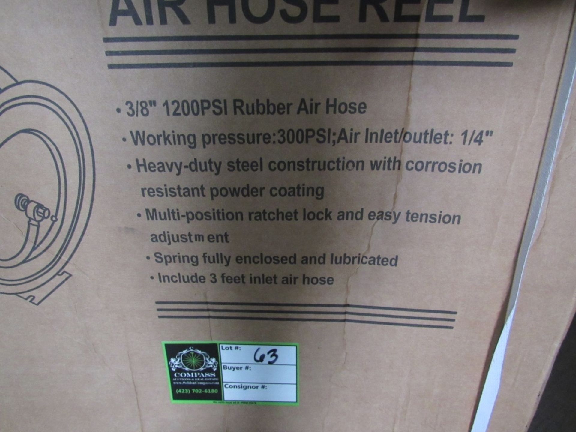 "NEW" Air Hose Reel- 3/8" x 50' 1200 PSI Hose - Bild 9 aus 9