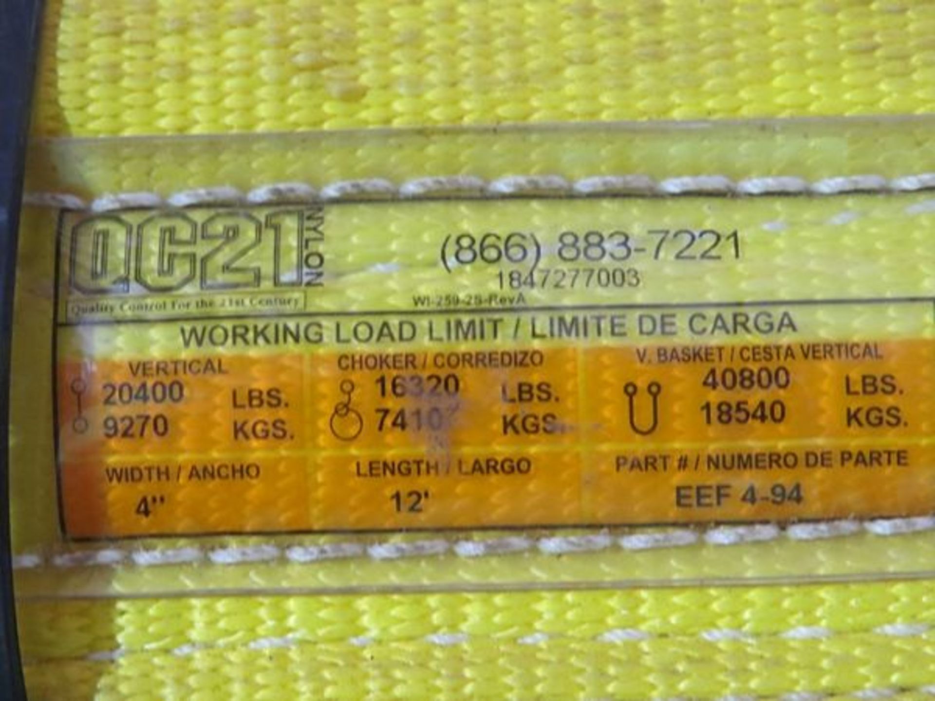 Assorted Nylon Lifting Slings- MFR - Liftall, QC21 4" Wide 12' Long **Basket SOLD Separately in - Image 6 of 7