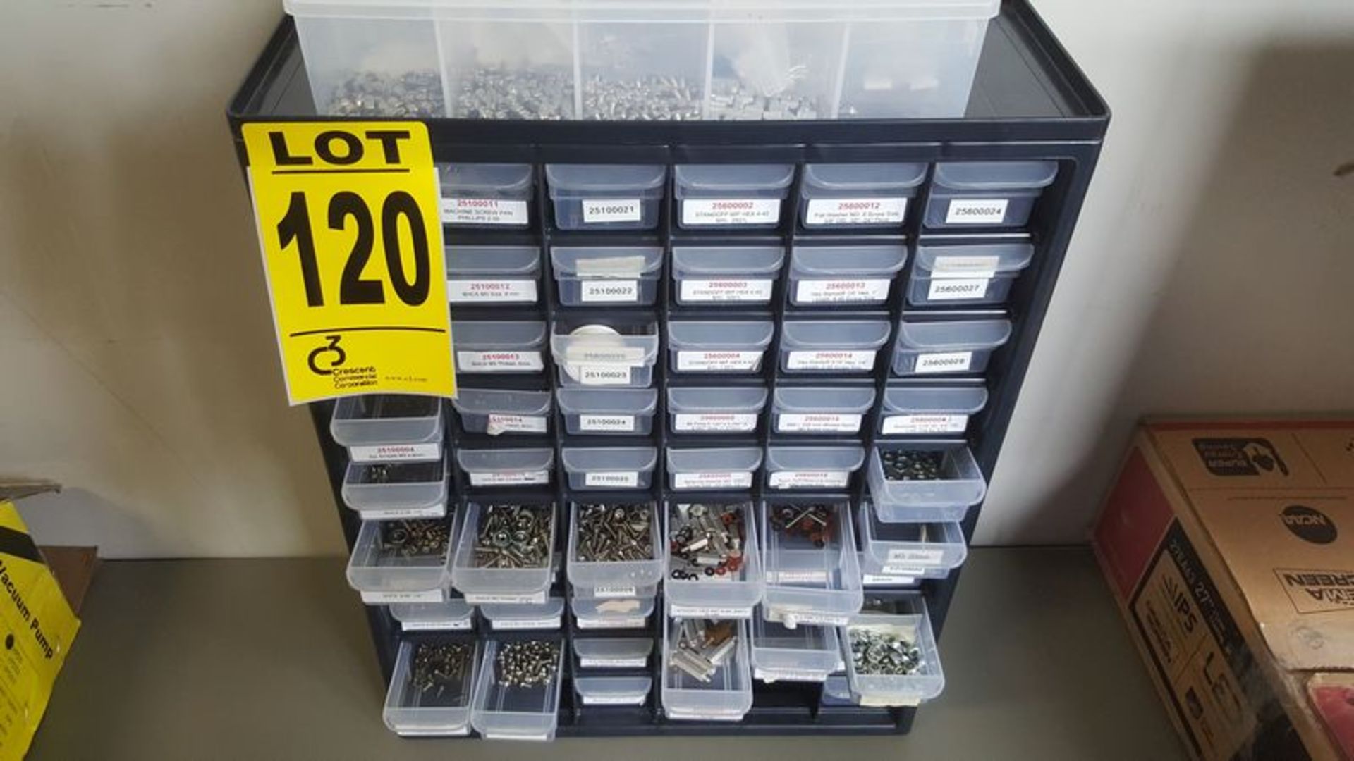 60-drawer upright storage w/ assorted screws, nuts, bolts and fittings - Image 2 of 2