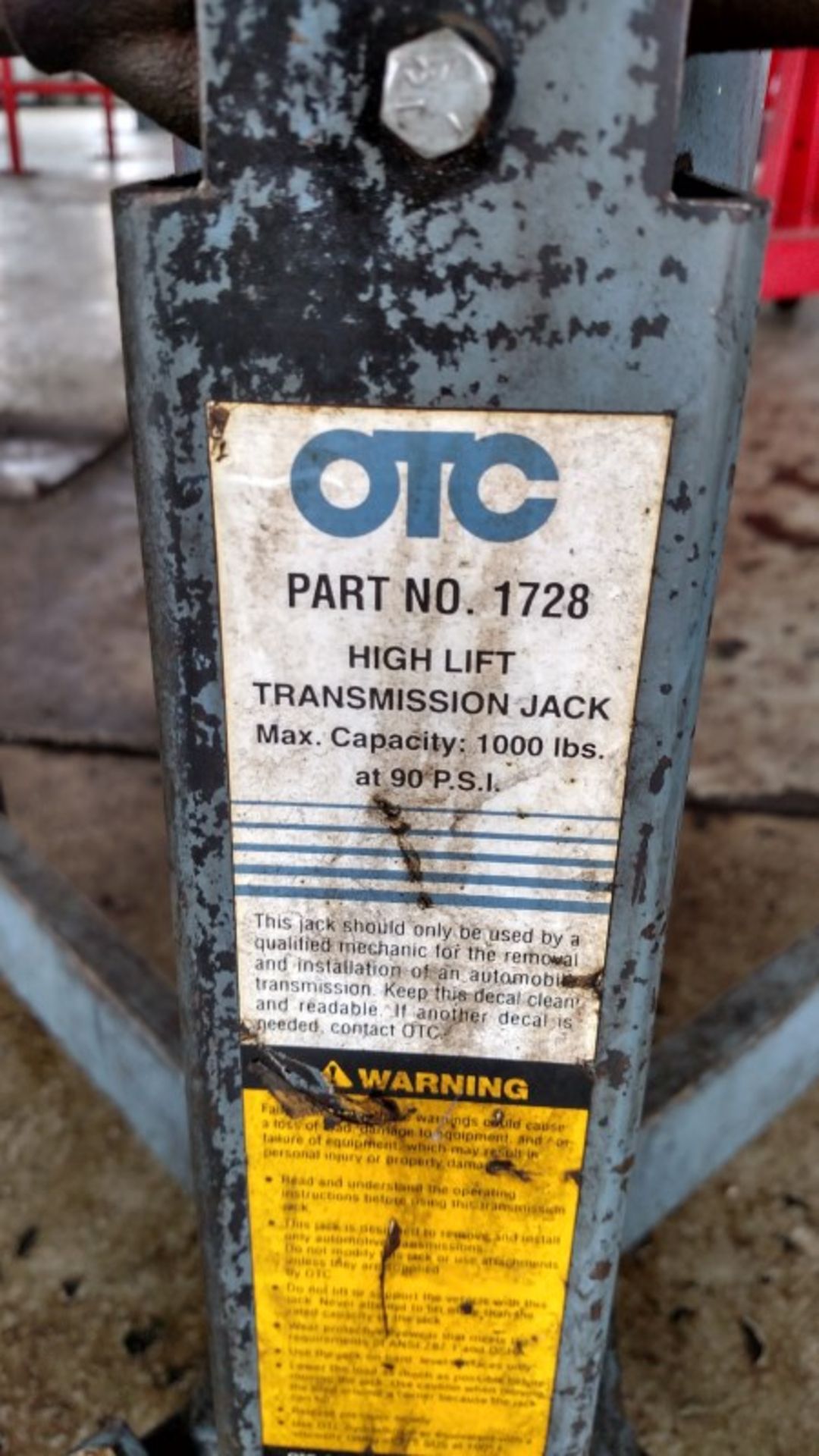 OTC 1,000 Lb. High-Lift Transmission Jack - Image 2 of 3