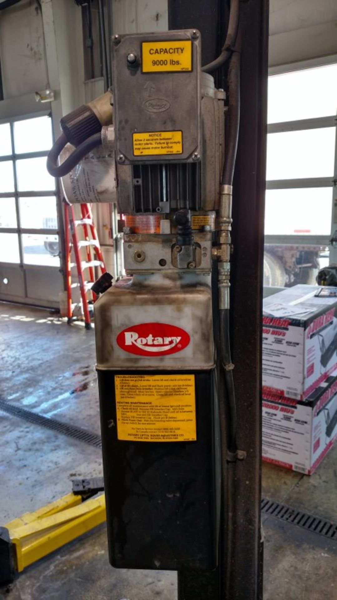 Rotary SPOA9-202 / 9,000 Lb. 2-Post Surface-Mount Lift (Model Year: 2000), Extended Height (14' - Image 3 of 6