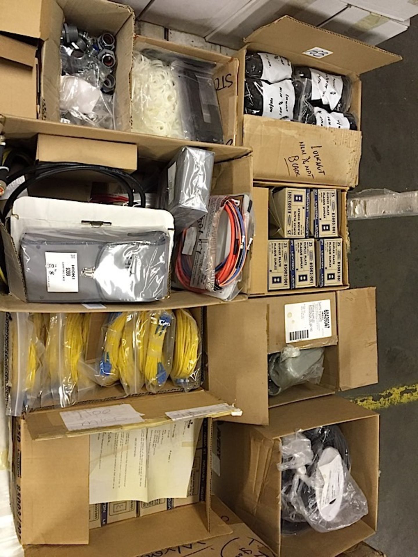 Assorted fibre optic supplies (9 boxes)