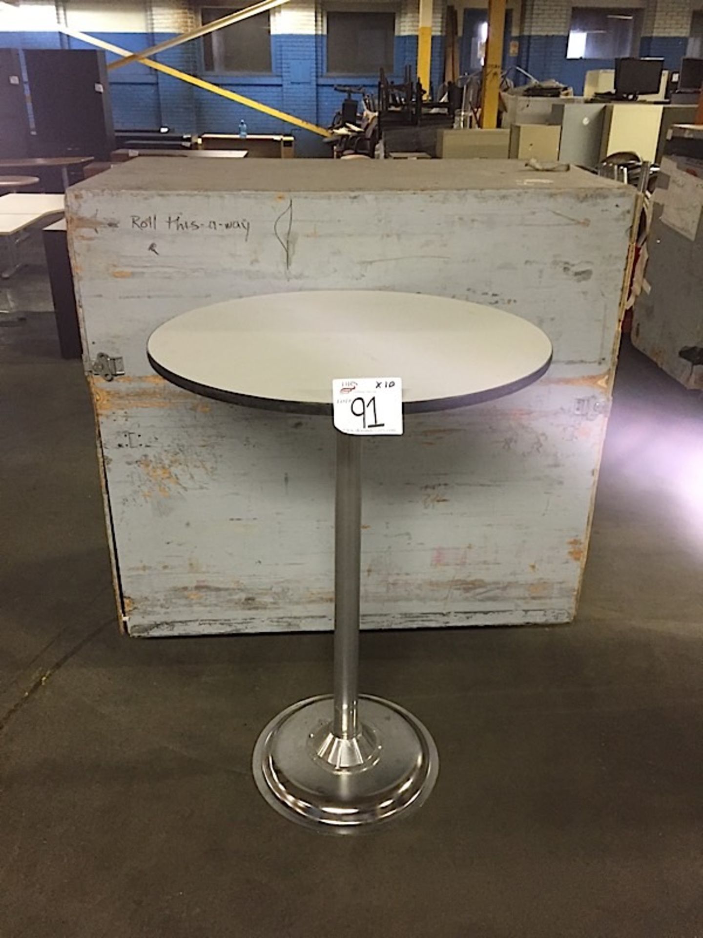 TRADE SHOW TABLES (THEY BREAK DOWN INTO 3 PIECES EASILY) (BIDDING PER TABLE, MULTIPLIED BY